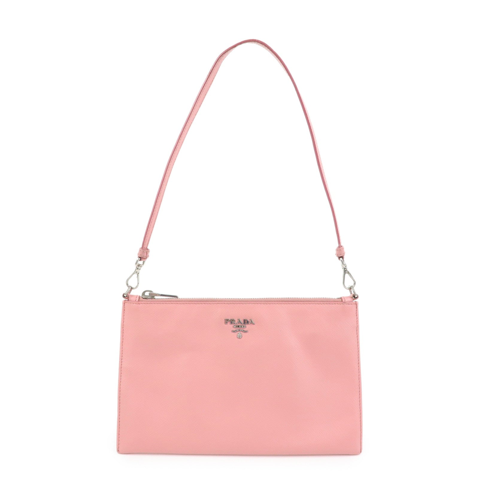 PRADA Saffiano Leather 2Way Bag Clutch Bag Shoulder Bag Pink