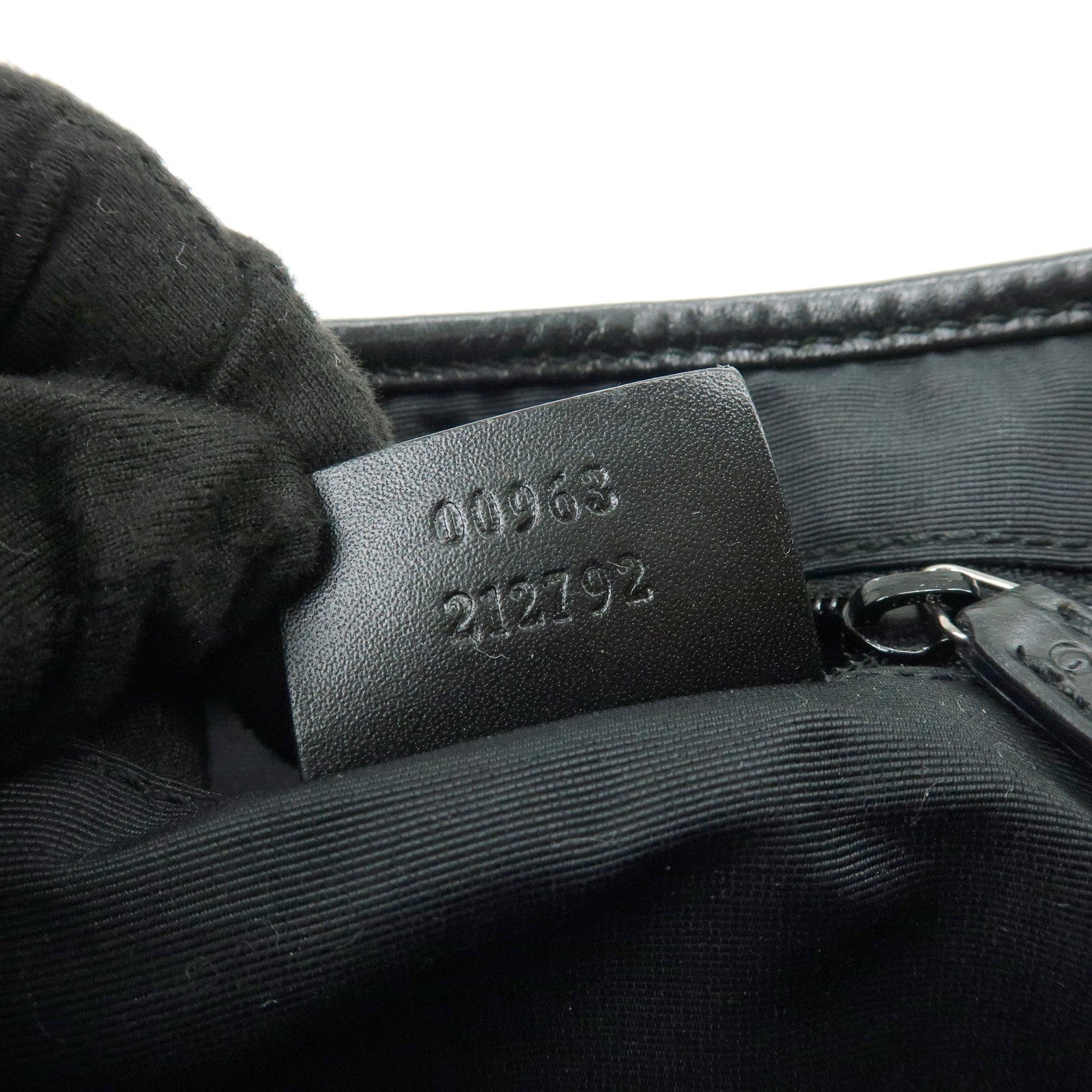 GUCCI Jackie GG Denim Leather Shoulder Bag Hand Bag Black 00963