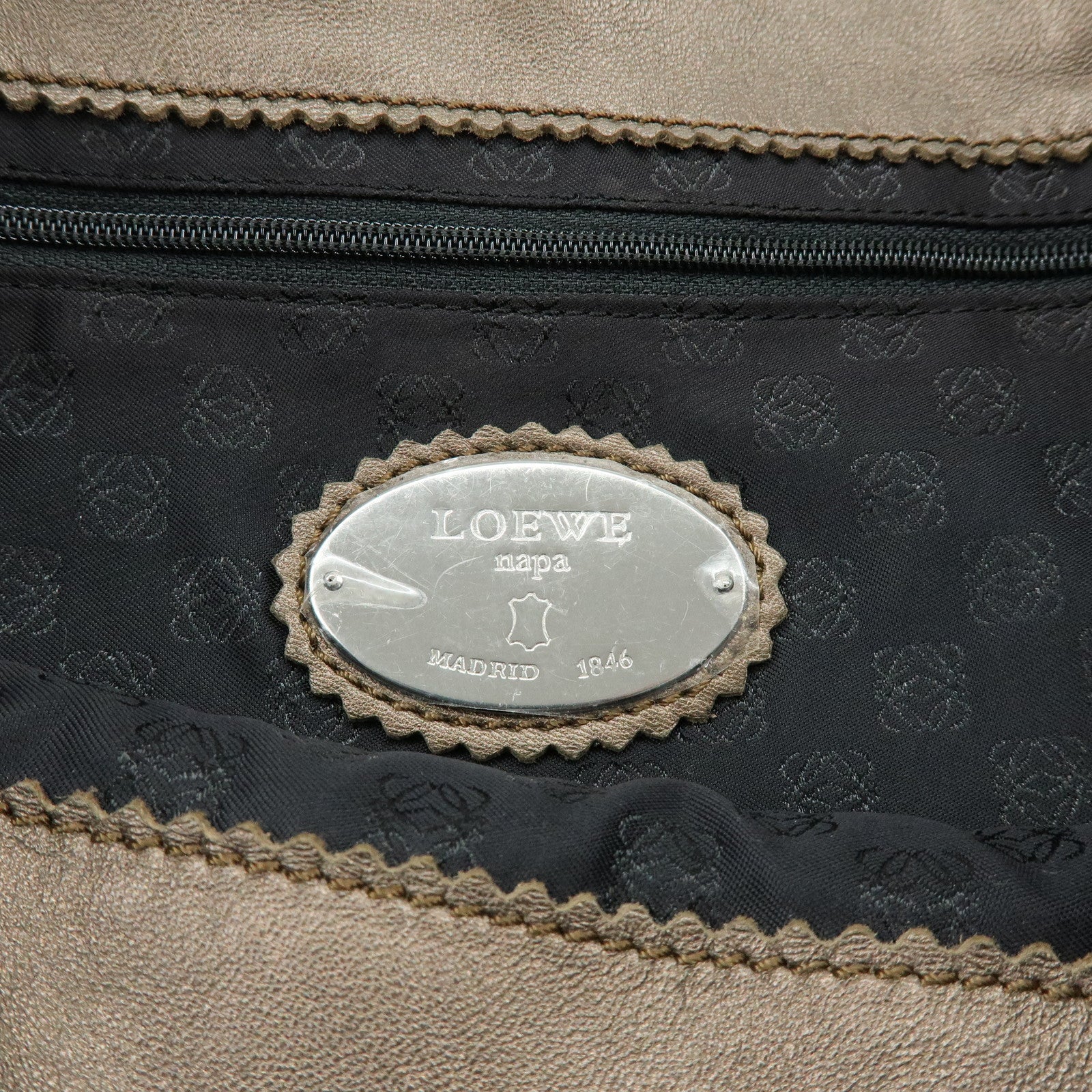 LOEWE Anagram Nappa Leather Tote Bag Hand Bag Bronze