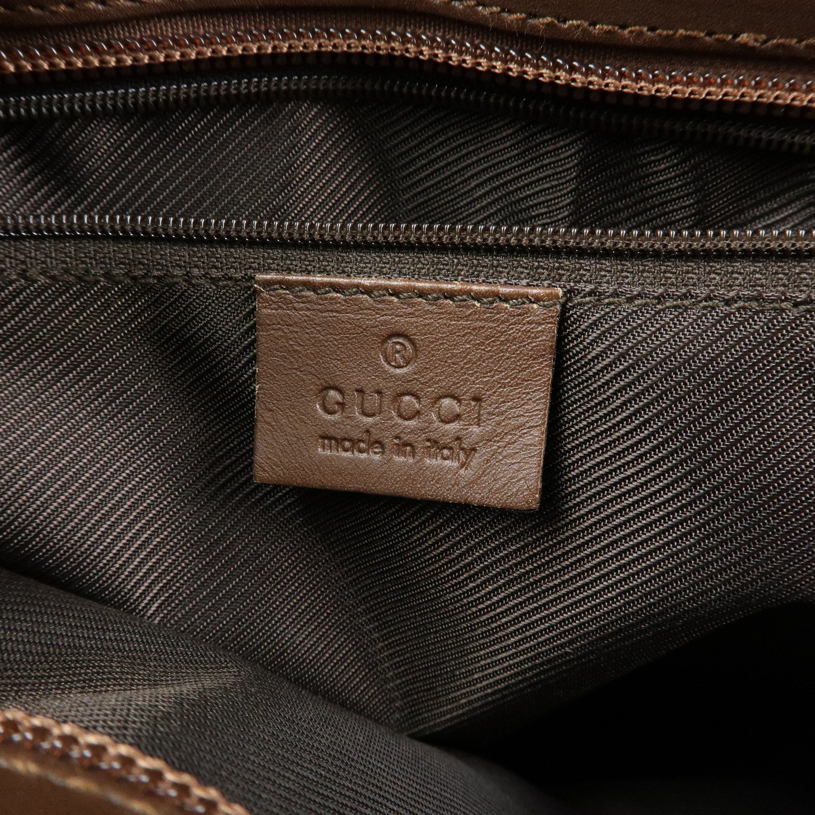 GUCCI GG Canvas Leather Tote Bag Hand Bag Beige Brown 002.1119