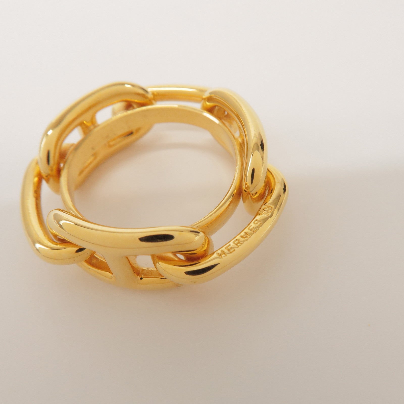 HERMES Metal Chaine d’Ancre Scarf Ring Gold