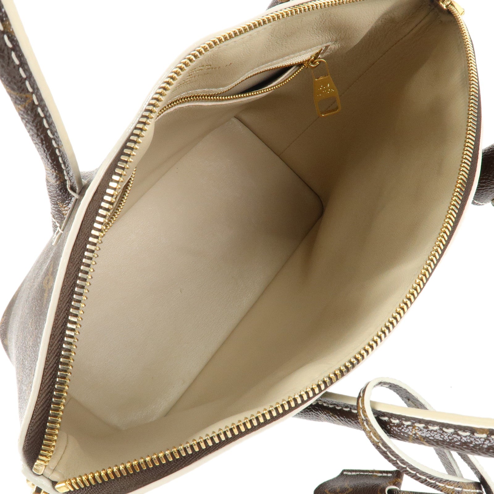 Louis Vuitton Monogram Shiny Canvas Lock It Hand Bag Brown M40597 Used