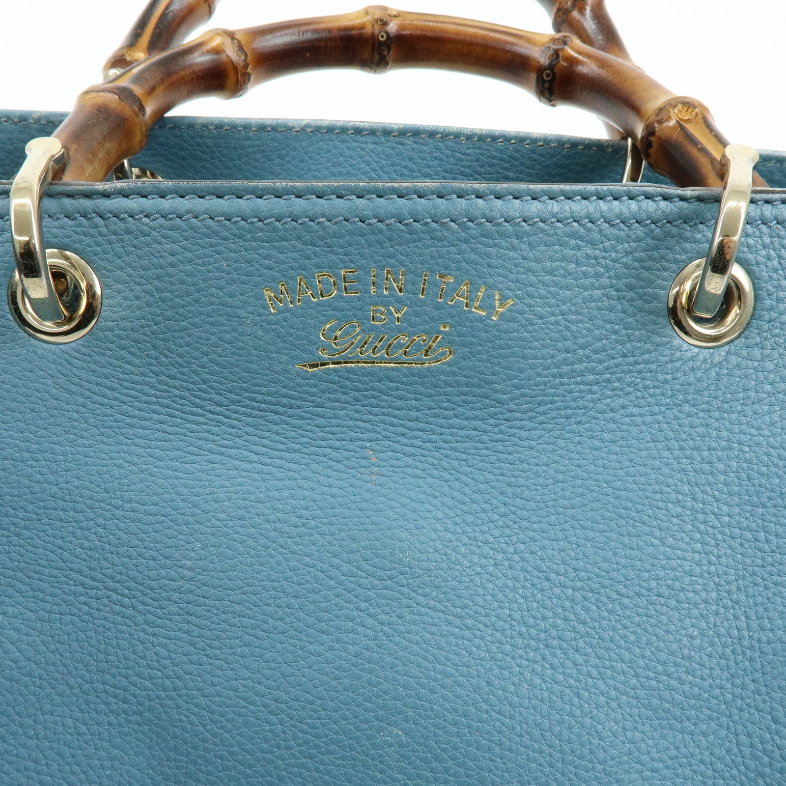 GUCCI Bamboo Leather Shopper Medium 2Way Bag Shoulder Bag 323660