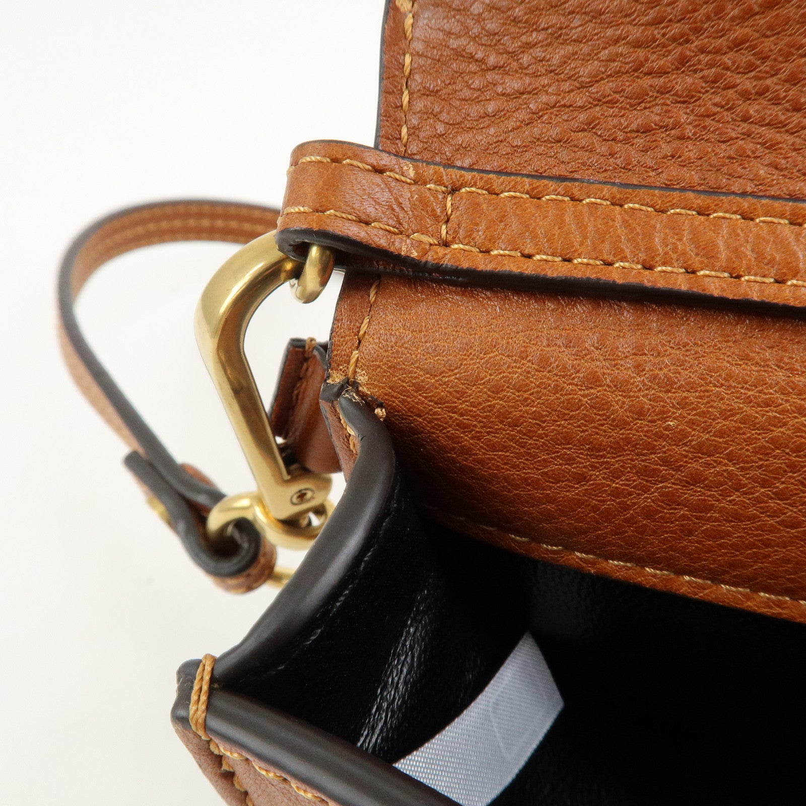 Chloe Alphabet Nile Minaudier Calf Leather 2Way Bag Shoulder Bag