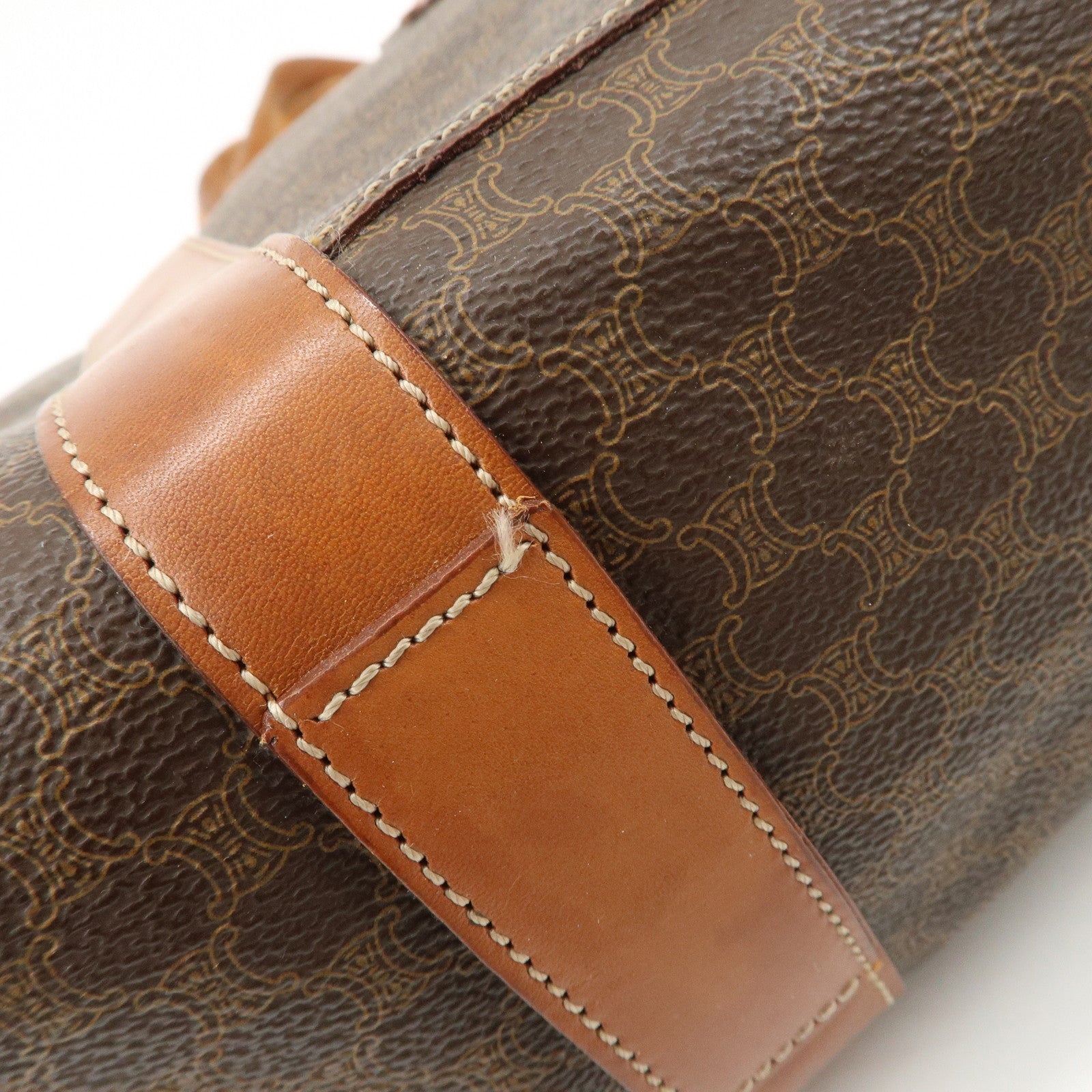 CELINE Macadam PVC Leather Tote Bag Shoulder Bag Brown