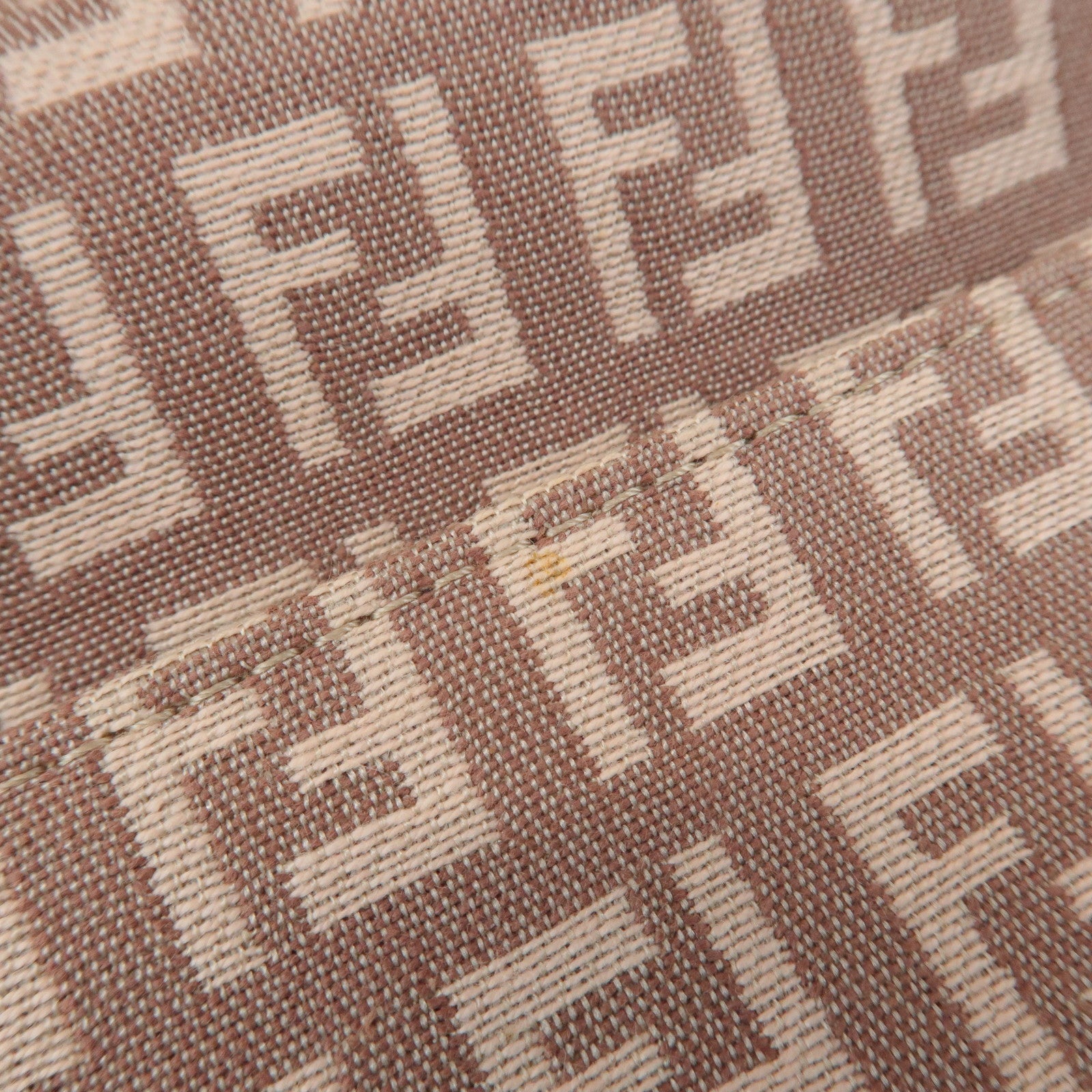 FENDI Zucchino Canvas Leather Pouch Purse Pink 8N0038