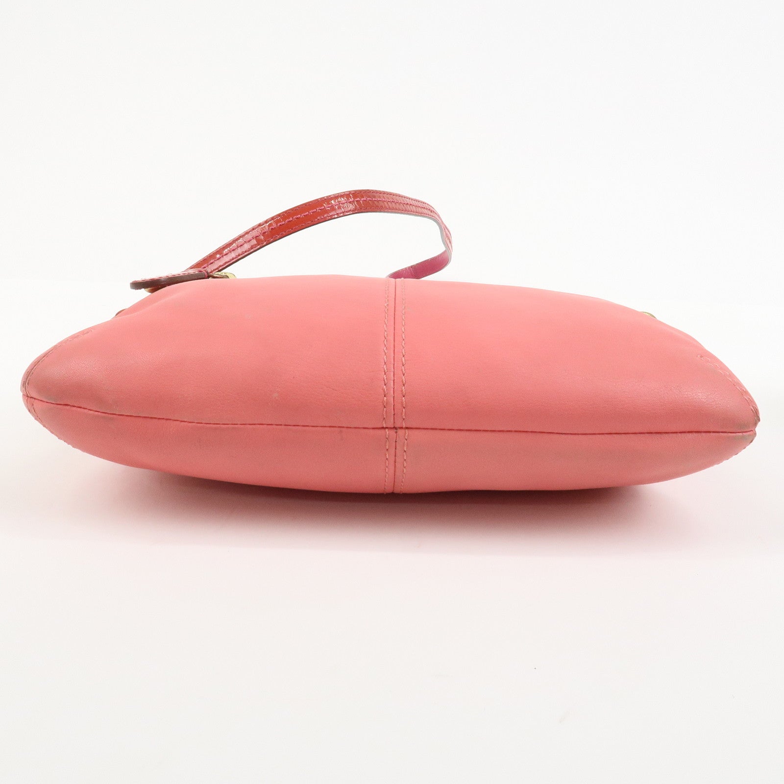 COACH Signature Set of 3 Silk Canvas Leather Hand Bag Pouch Pink