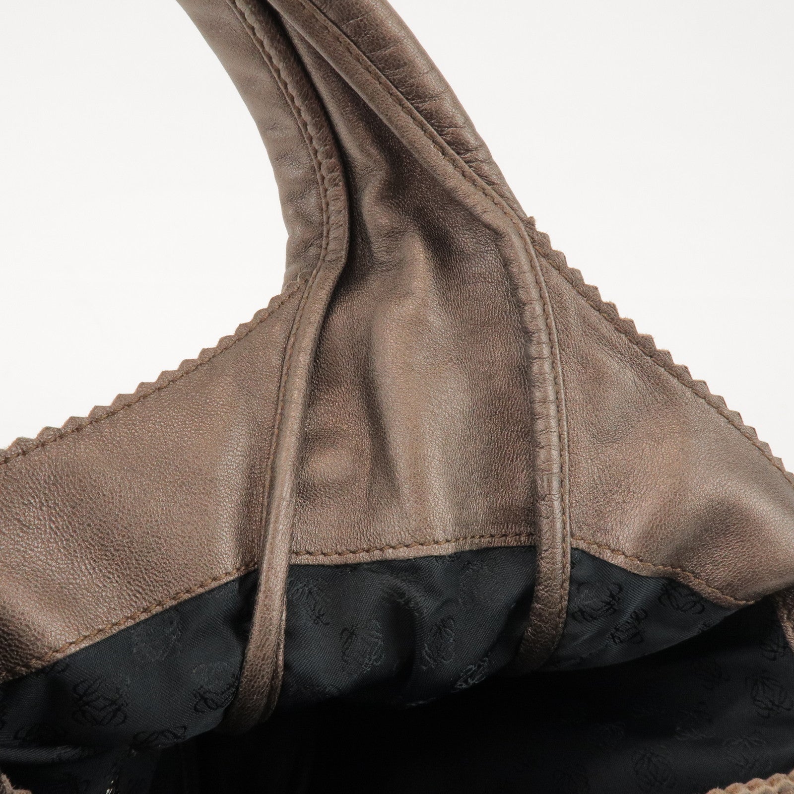 LOEWE Anagram Leather Shoulder Bag Hand Bag Bronze