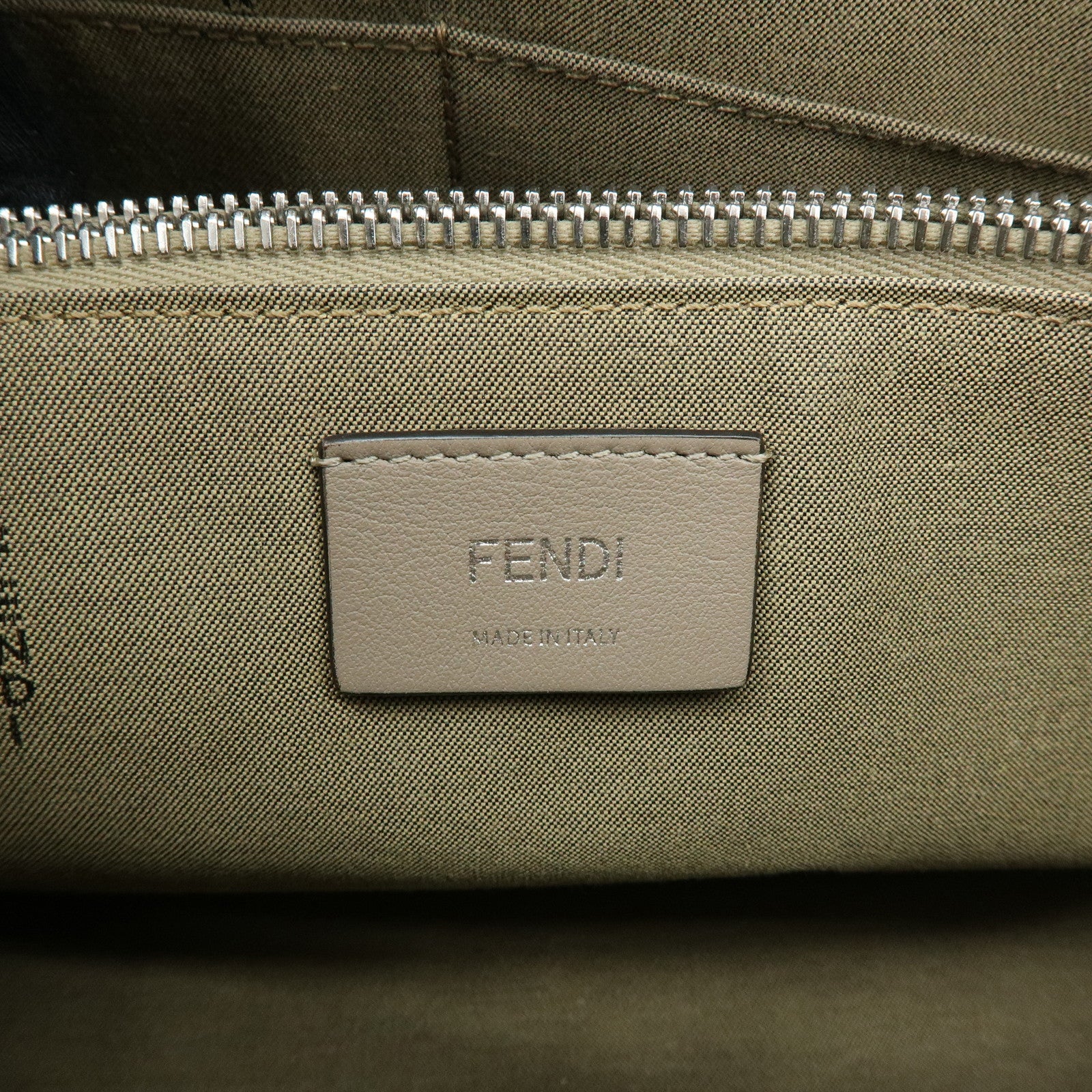FENDI By The Way Leather 2Way Hand Bag Shoulder Bag Greige 8BL146