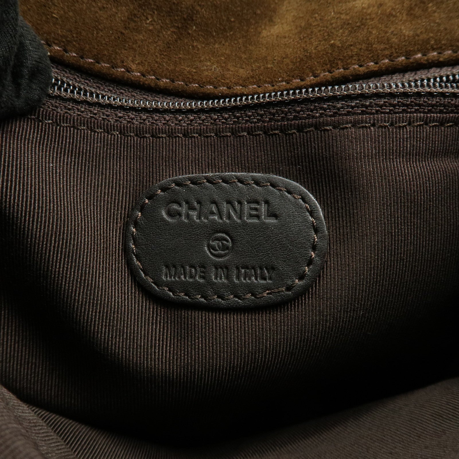 CHANEL Suede Shoulder Bag Crossbody Bag Brown