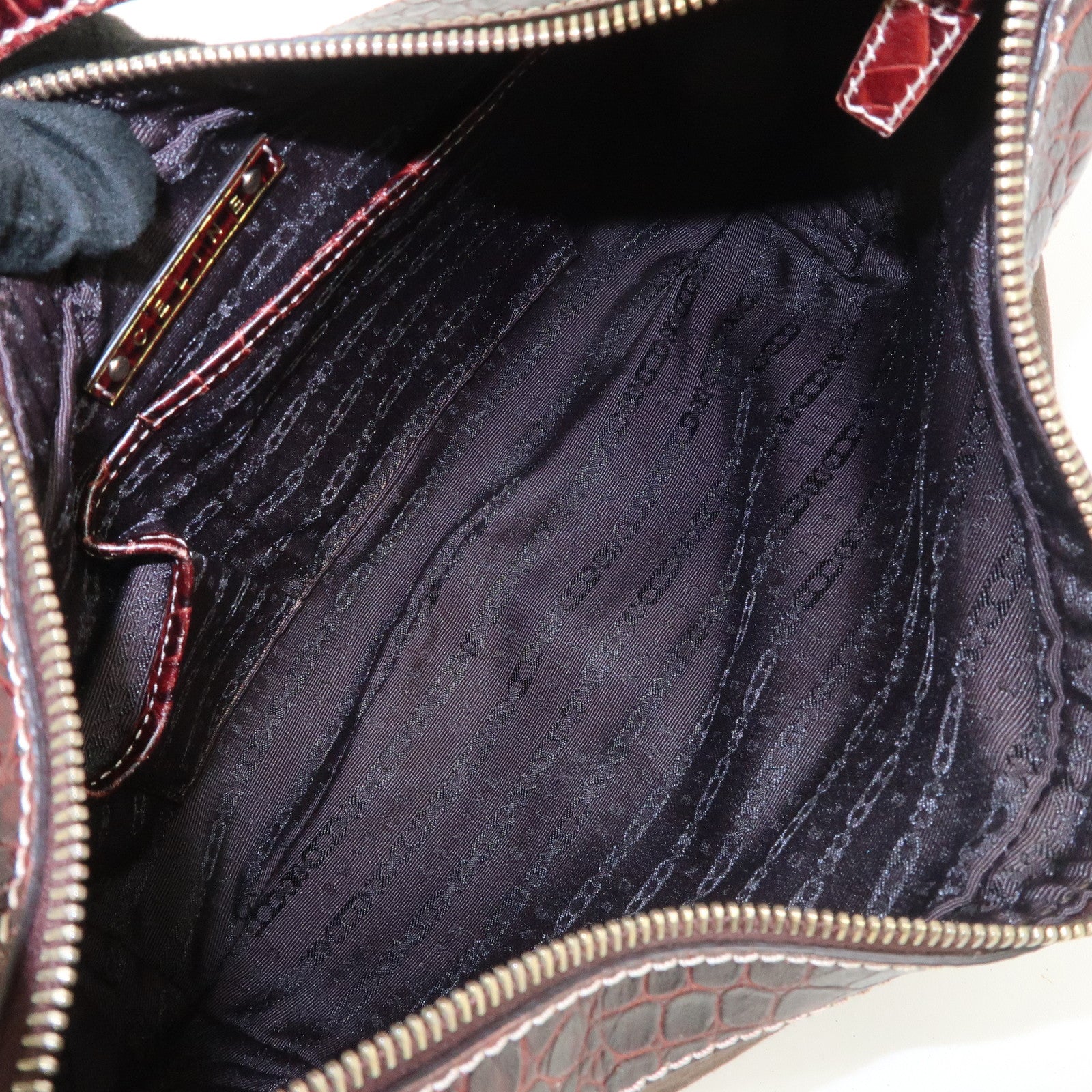 CELINE Canvas Leather Shoulder Bag Hand Bag Brown