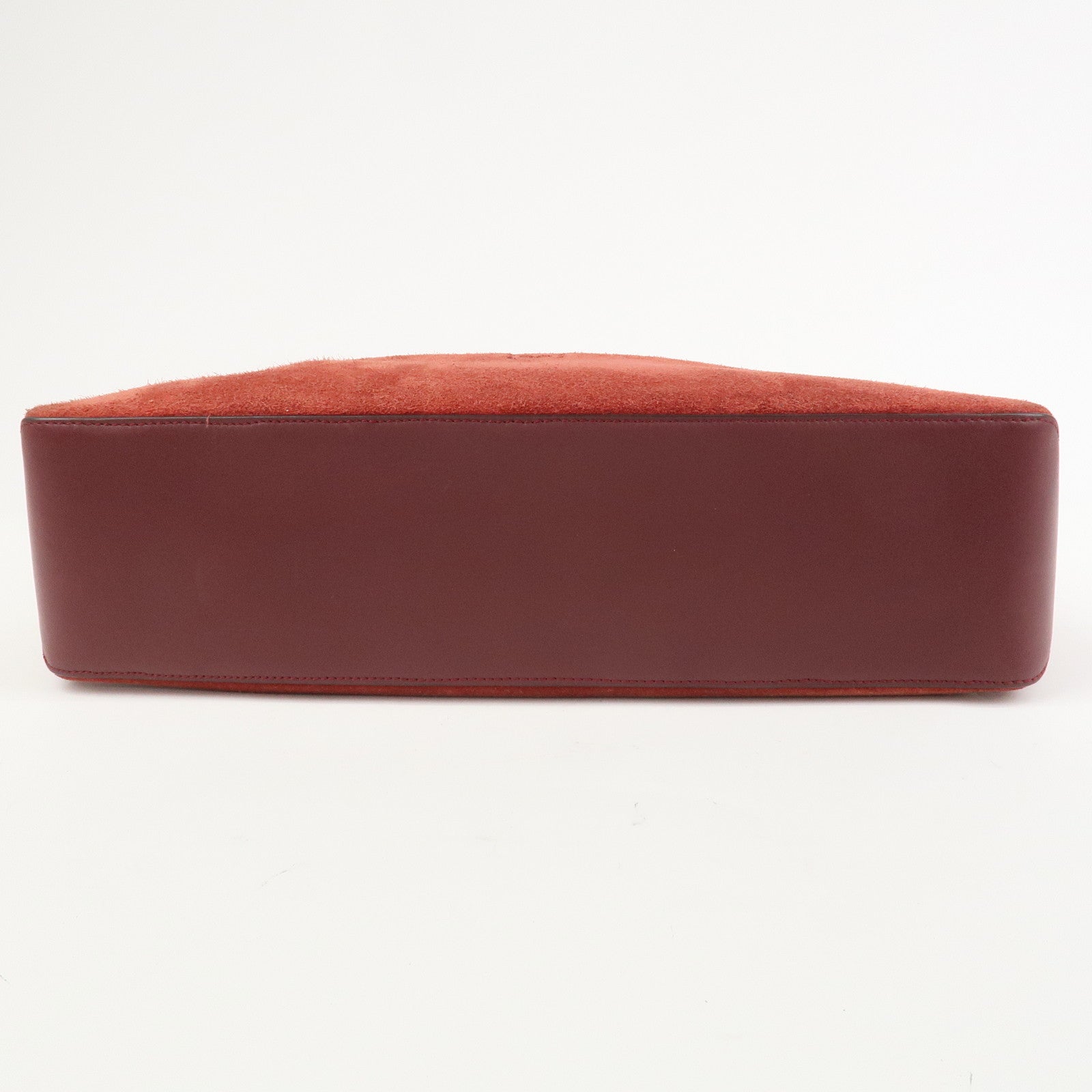LOEWE Anagram Suede Leather 2Way Bag Shoulder Hand Bag Red 061307