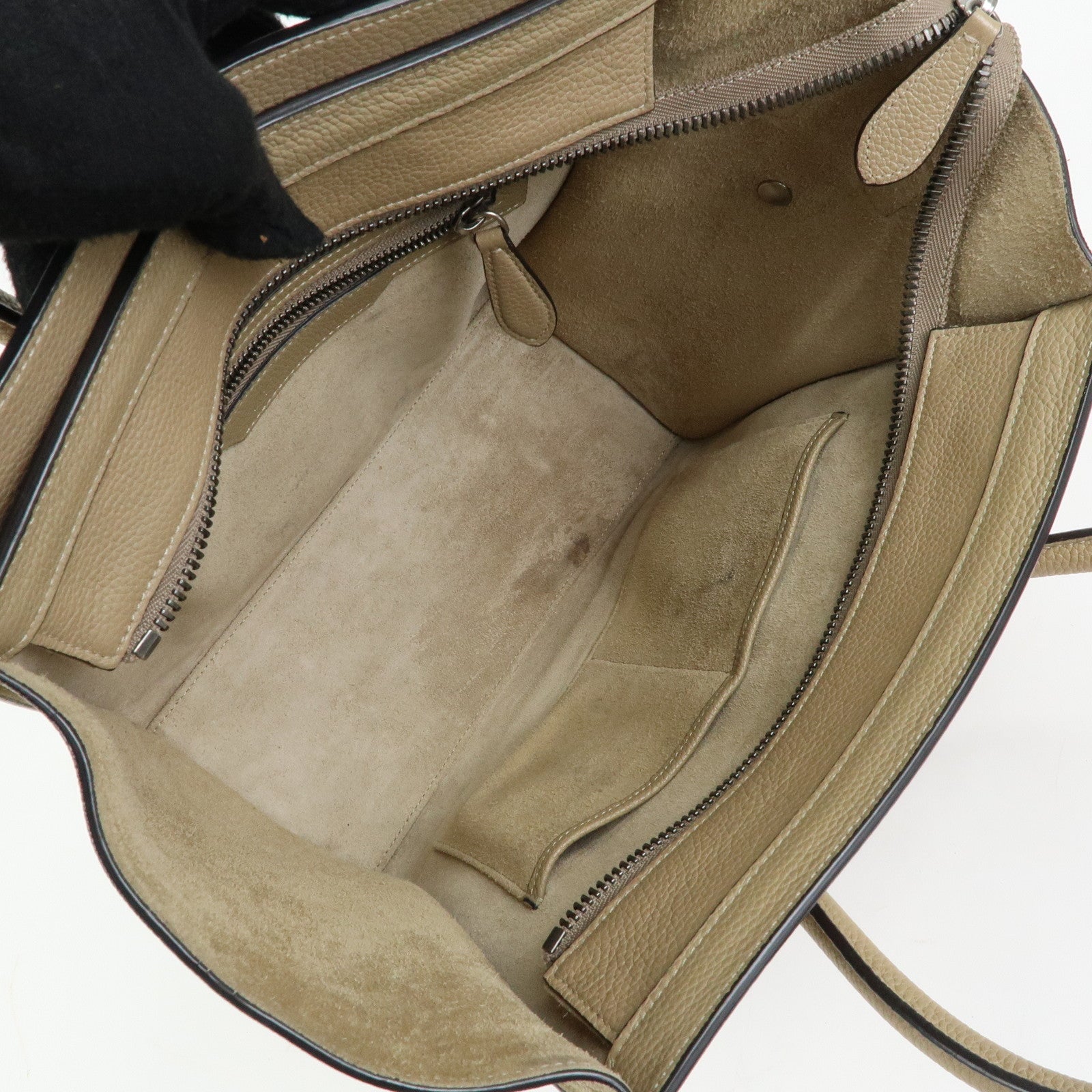 CELINE Luggage Calf Leather Tote Bag Hand Bag Beige