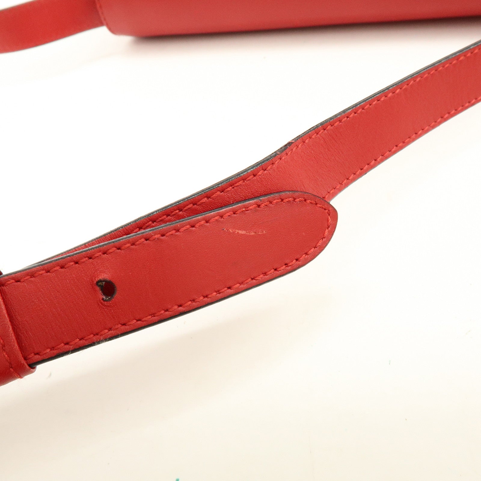 Ferragamo Leather Studs Shoulder Bag Red