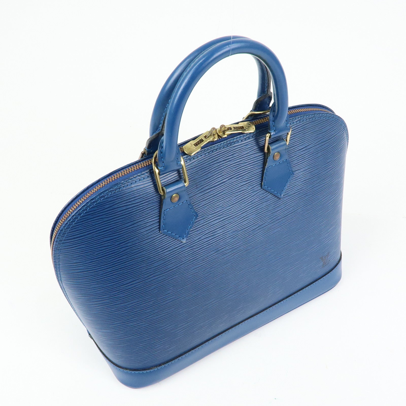 Louis Vuitton Epi Leather Alma Hand Bag Toledo Blue M52145