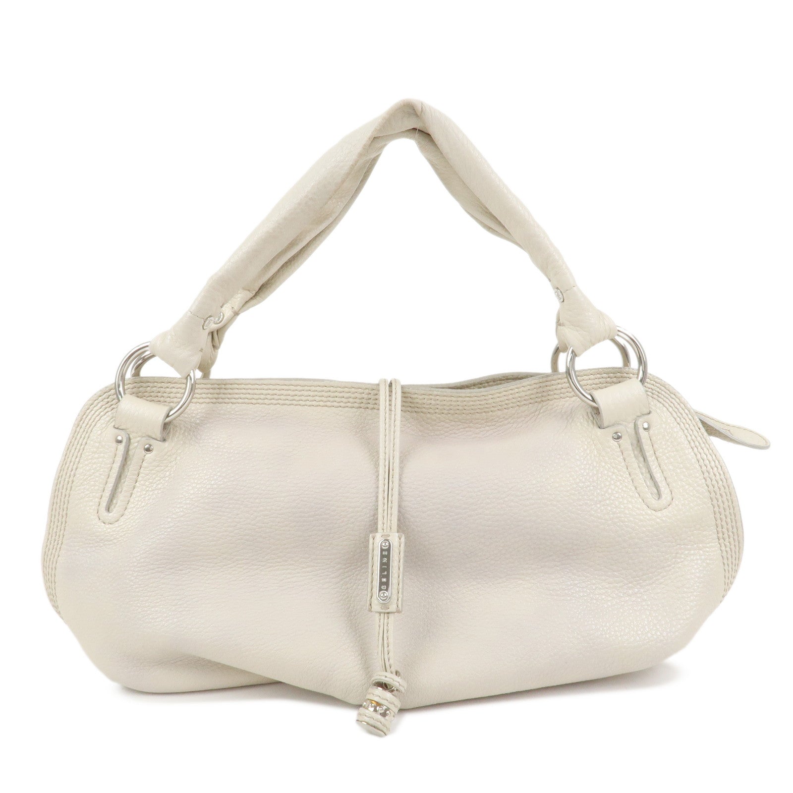 CELINE Bitter Sweet Leather Shoulder Bag Hand Bag Ivory