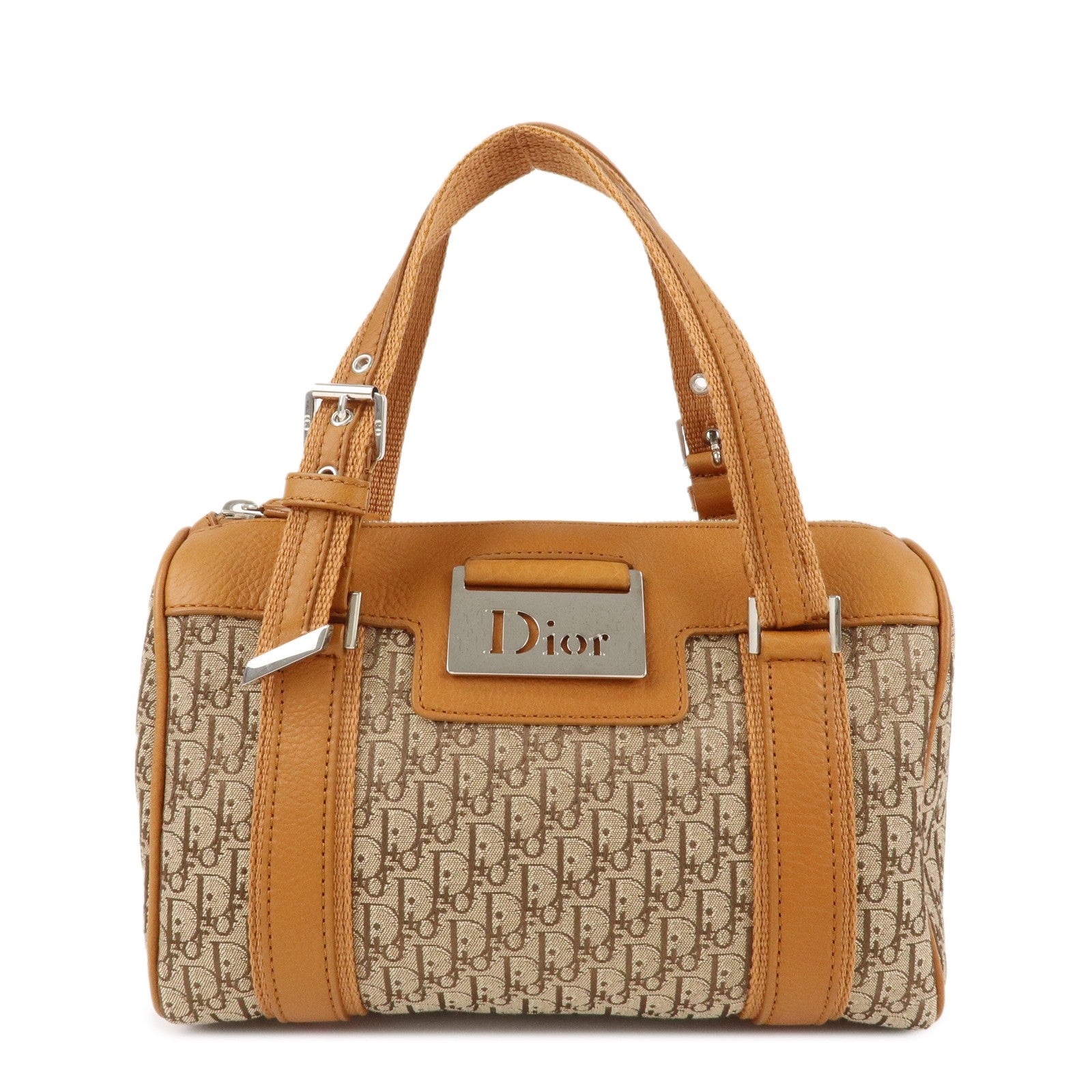 Christian Dior Trotter Canvas Leather Mini Boston Bag Hand Bag