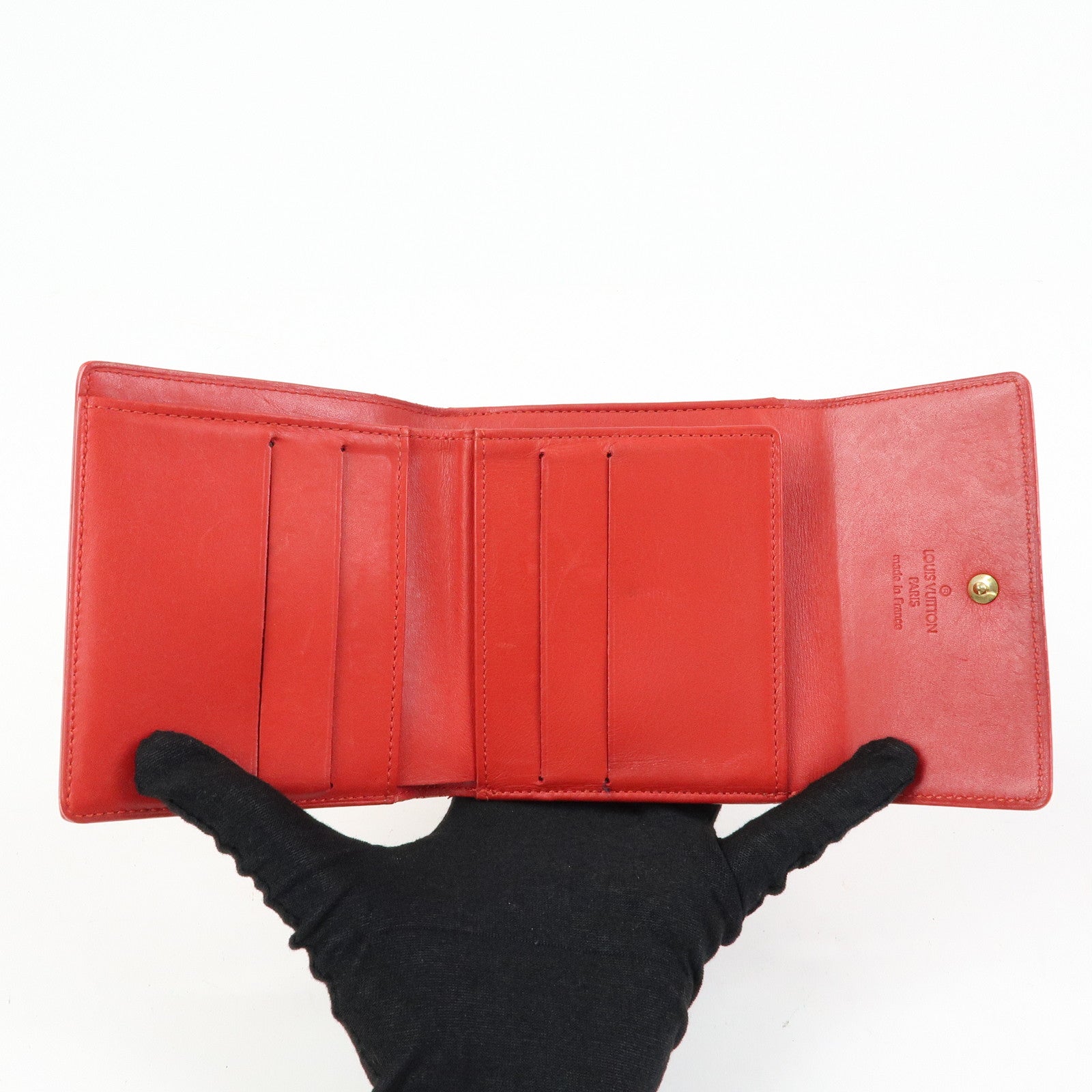 Louis Vuitton Vernis Leather Porte‑Monnaie Cartes Crédit Red M91169