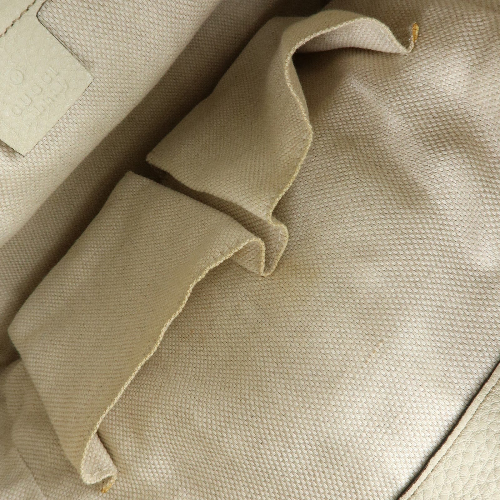 GUCCI SOHO Interlocking G Calf Leather 2Way Hand Bag Ivory 336751