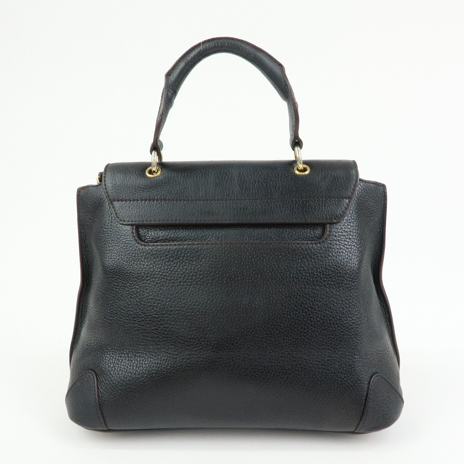 MCM Leather 2Way Bag Hand Bag Shoulder Bag Crossbody Bag Black