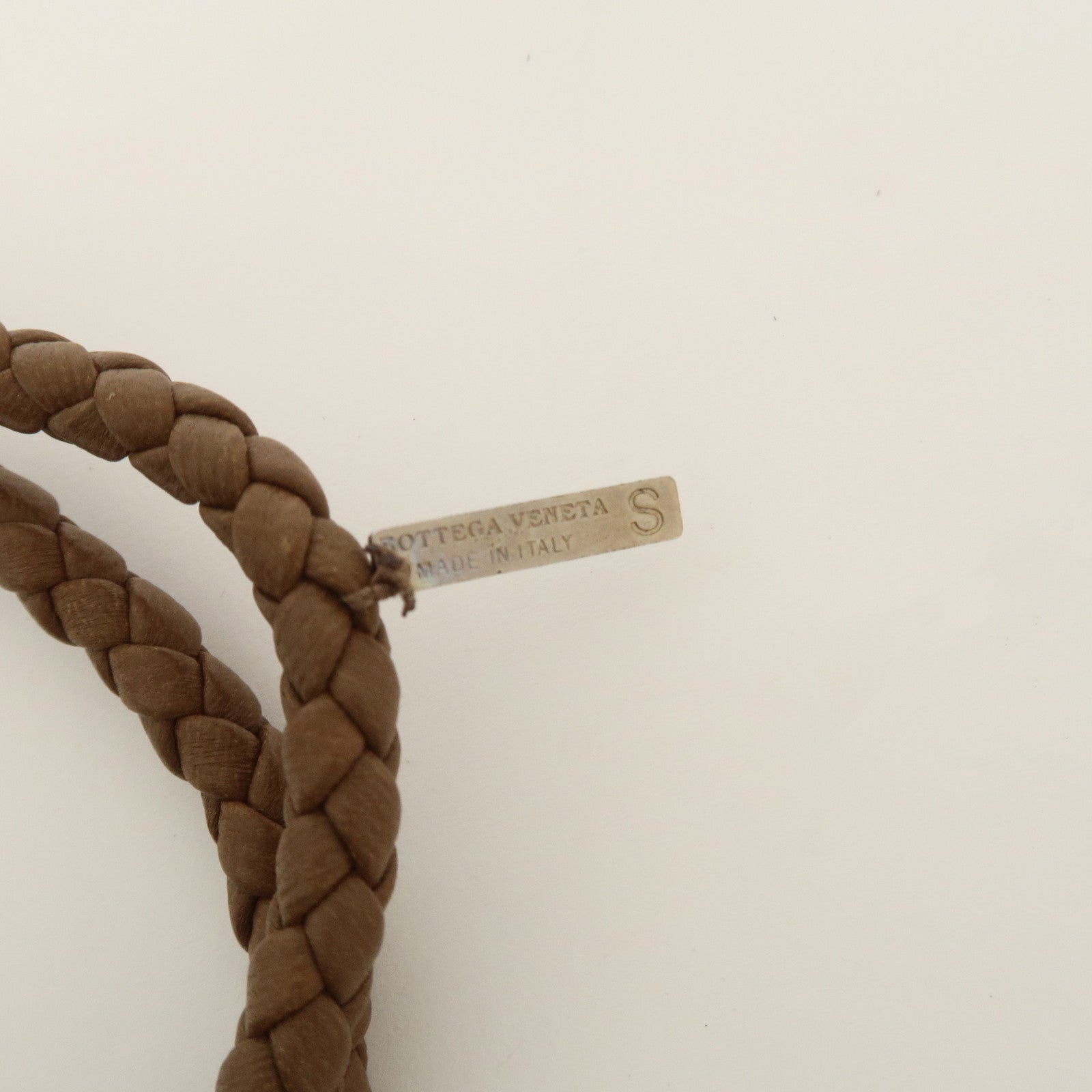 BOTTEGA VENETA Intrecciato Nappa Leather Bracelet S Brown