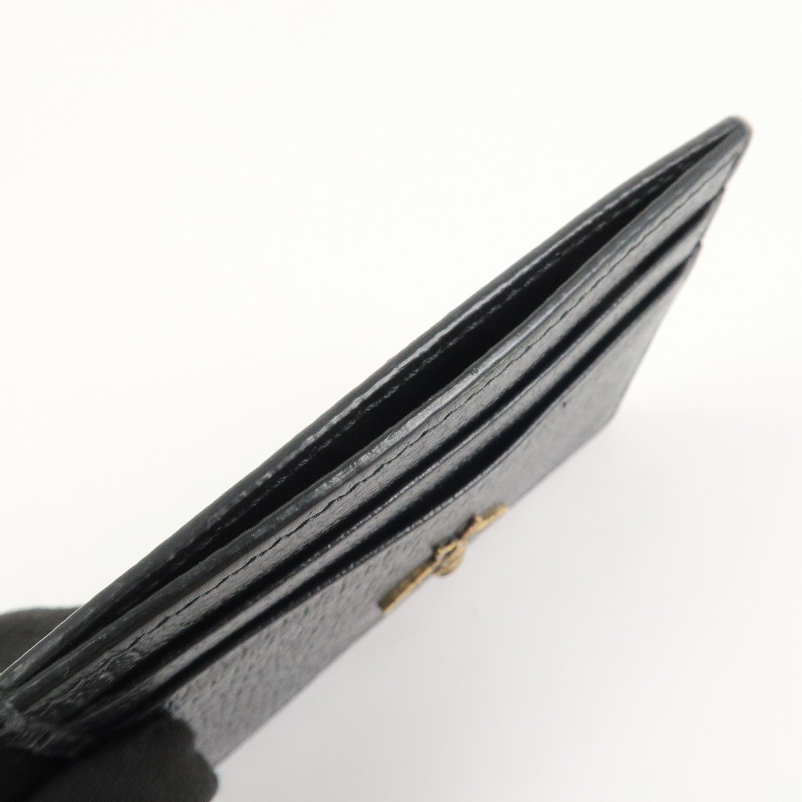 GUCCI Animalier Leather Card Case Card Holder Black 523685