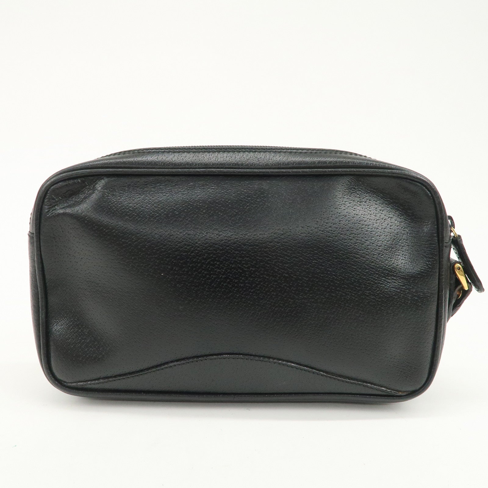 GUCCI Diamante Leather Clutch Bag Wristlet Bag Black 018・1095・3701