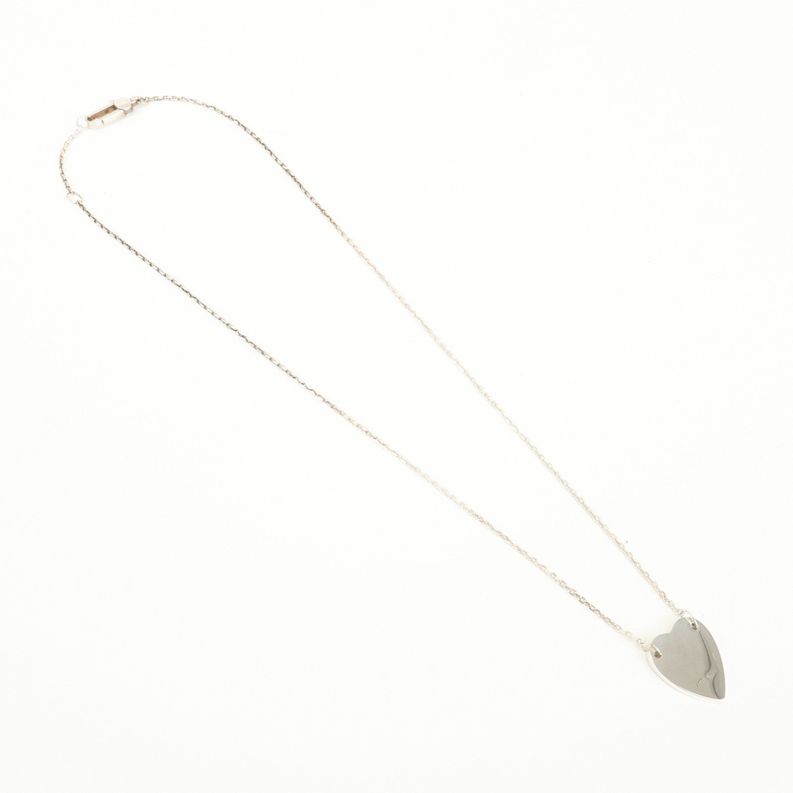GUCCI Logo Heart Pendant Necklace SV925 Silver 223512