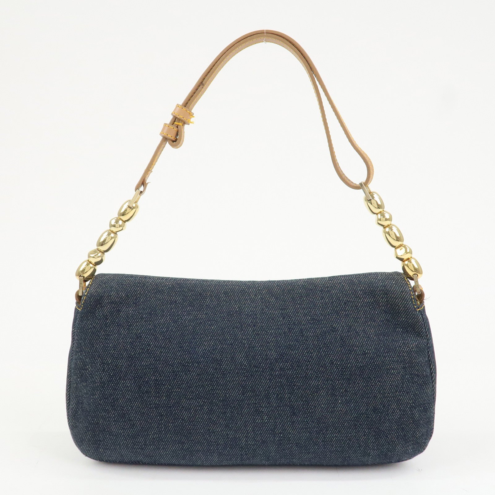 Christian Dior Malice Pearl Denim Leather Hand Bag Shoulder Bag