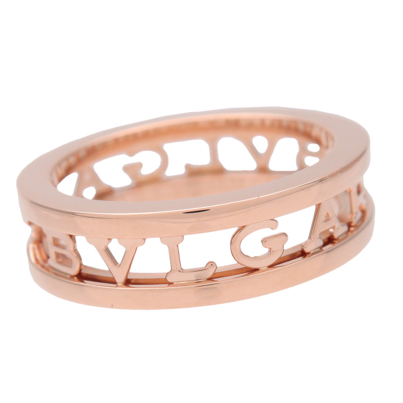 BVLGARI B-Zero1 Spiral Logo Ring K18 750PG Rose Gold #52 US6 EU52