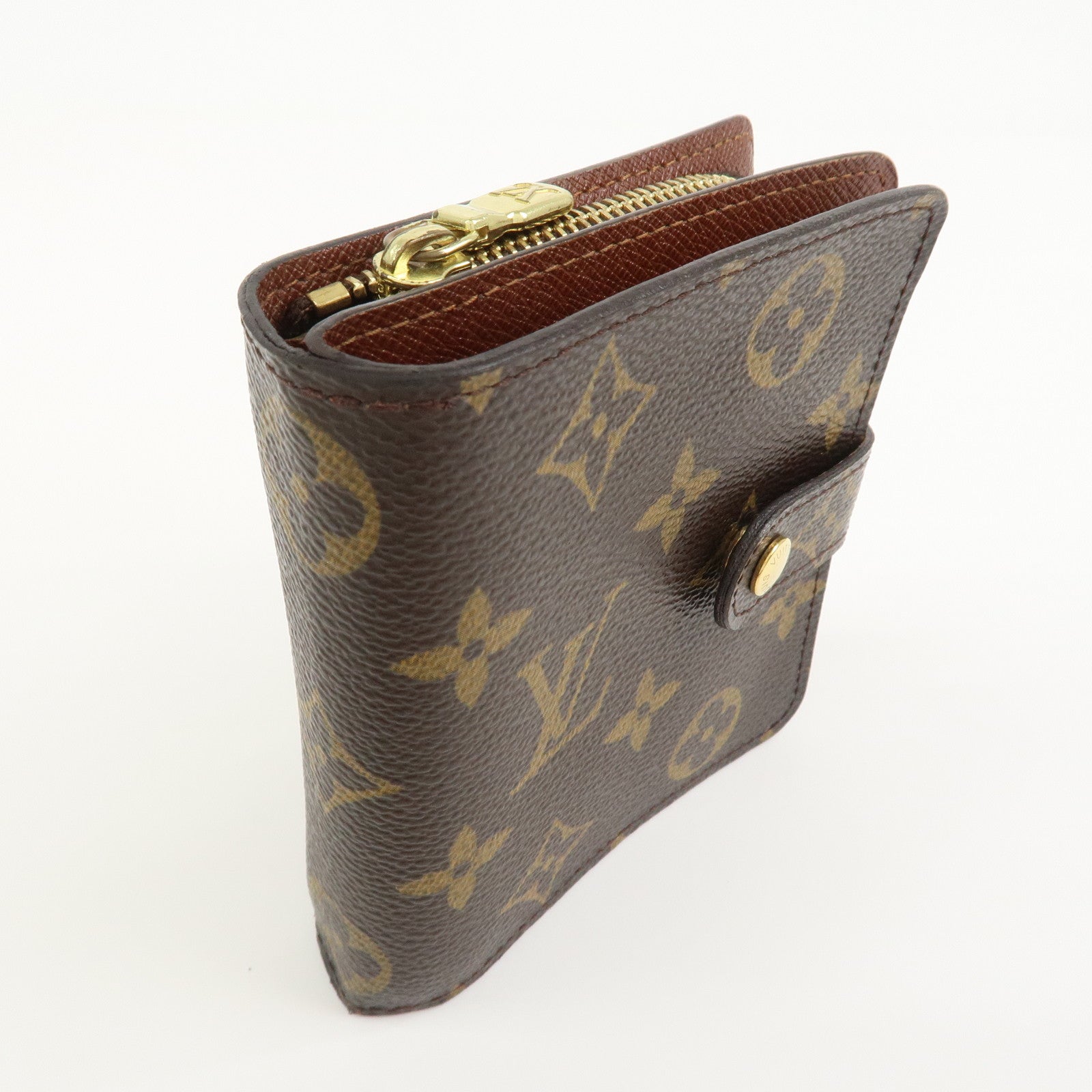 Louis Vuitton Monogram Compact Zippy Wallet Brown M61667
