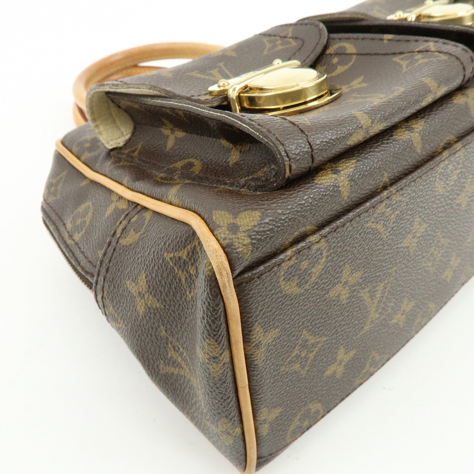 Louis Vuitton Monogram Manhattan PM Hand Bag Brown M40026