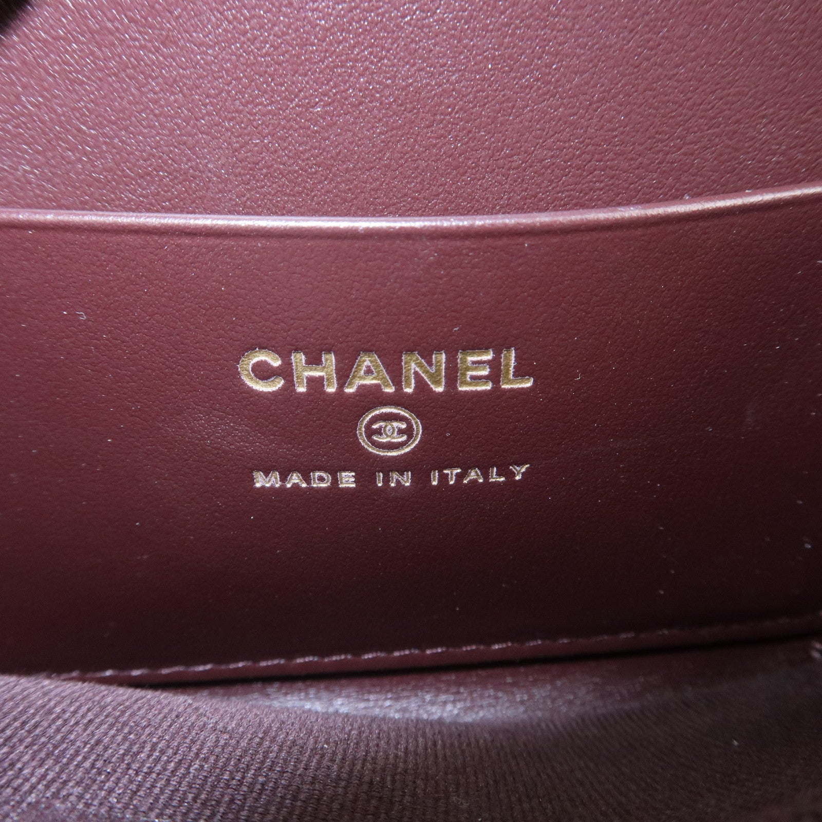 CHANEL COCO Mark Caviarskin Coin Case Brown AP4658