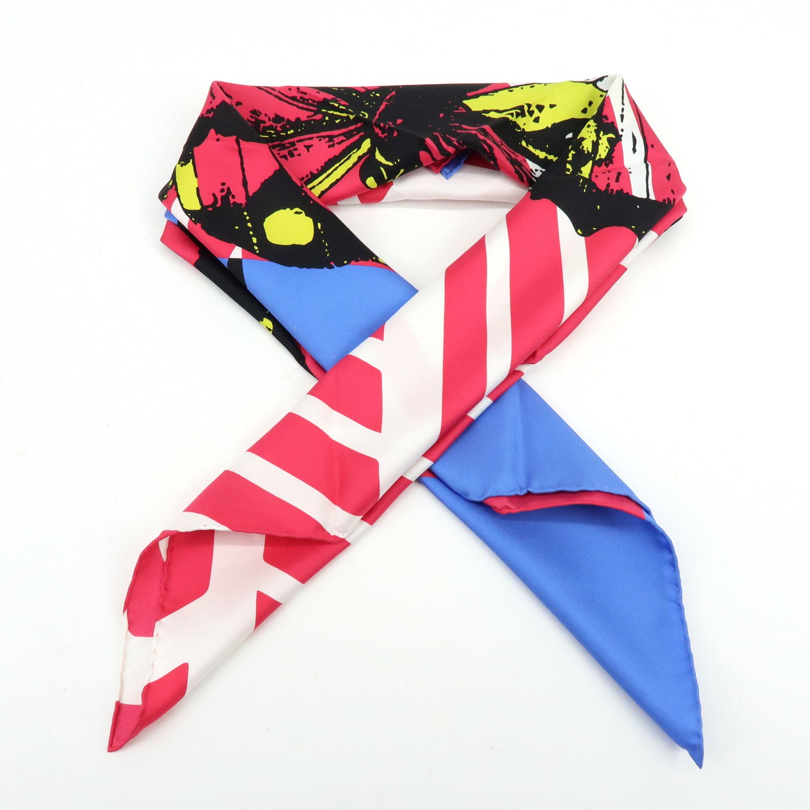Christian Dior Silk 100% Butterfly Scarf Pink Blue