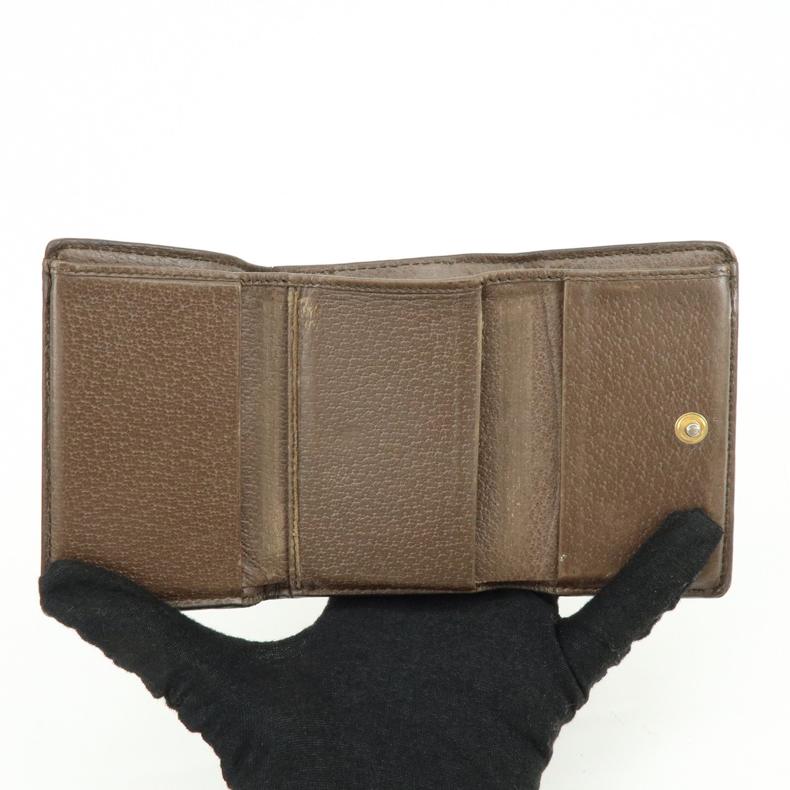 GUCCI Ophidia GG Supreme Leather Tri-Fold Compact Wallet 644334