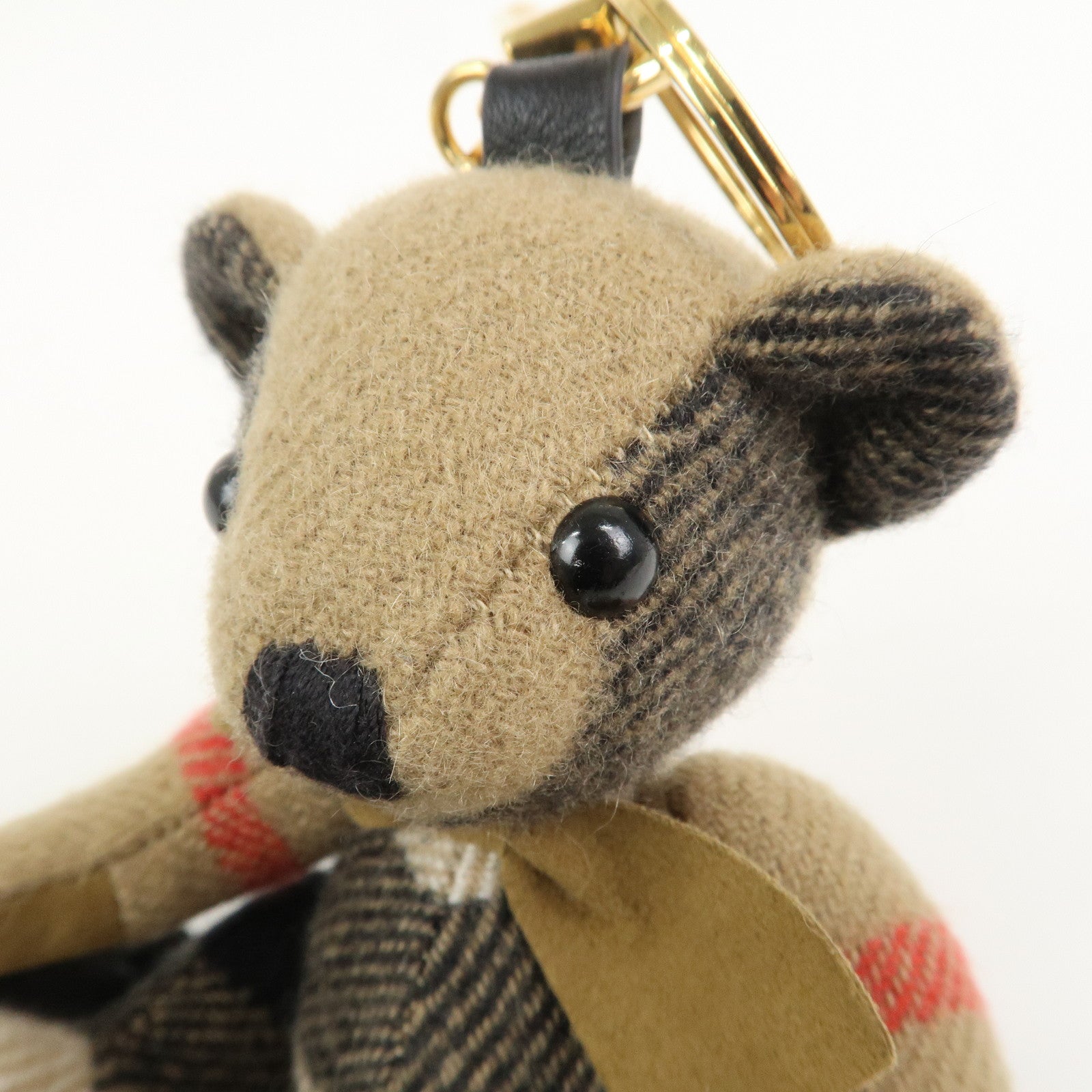BURBERRY Nova Plaid Thomas Teddy Bear Cashmere Bag Charm Key Holder