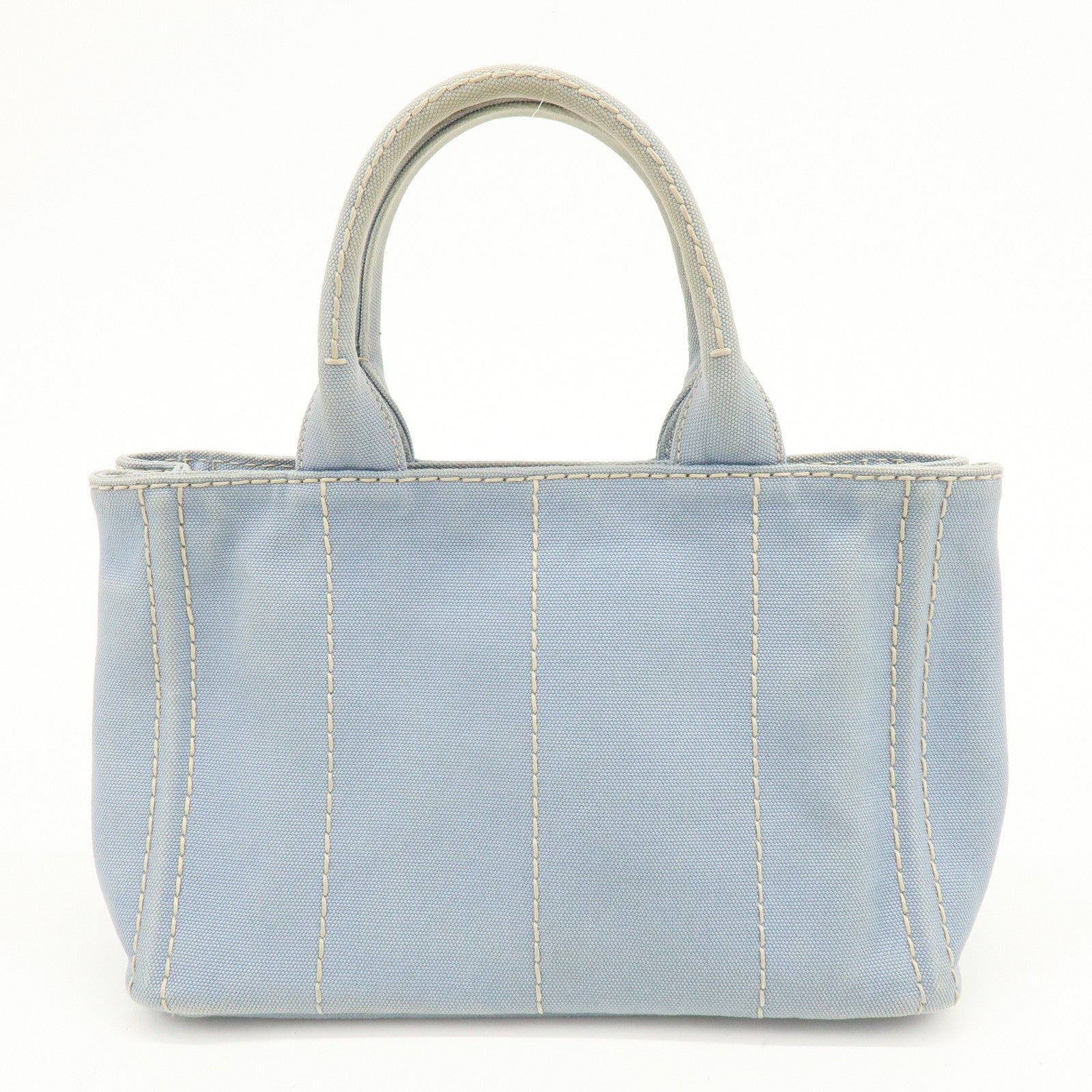 PRADA Canapa Mini Canvas 2Way Bag Hand Bag Light Blue 1BG439