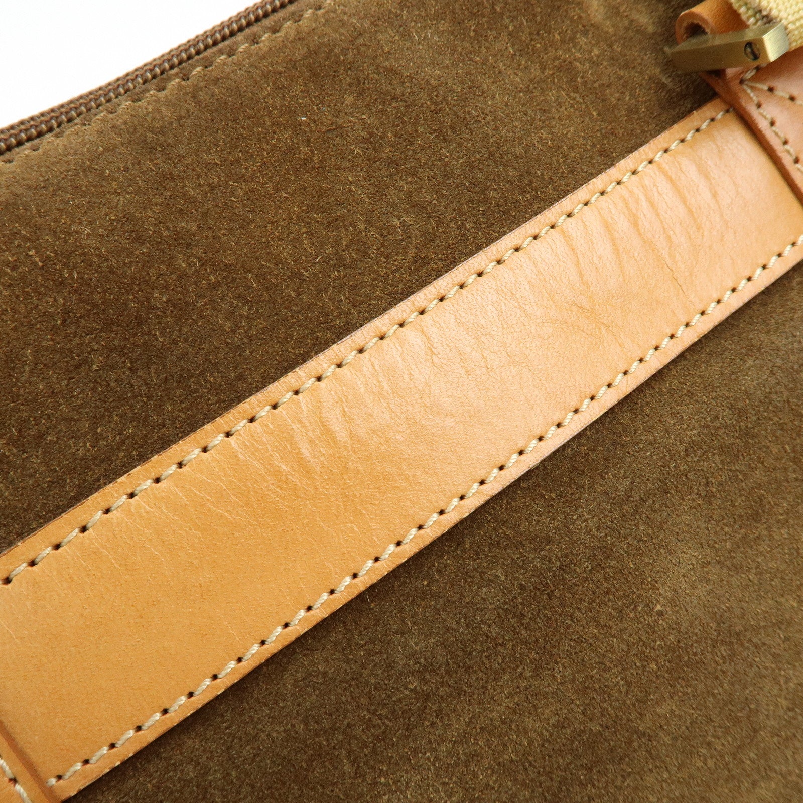 Ferragamo Suede Leather Tote Bag Shoulder Bag Hand Bag Brown