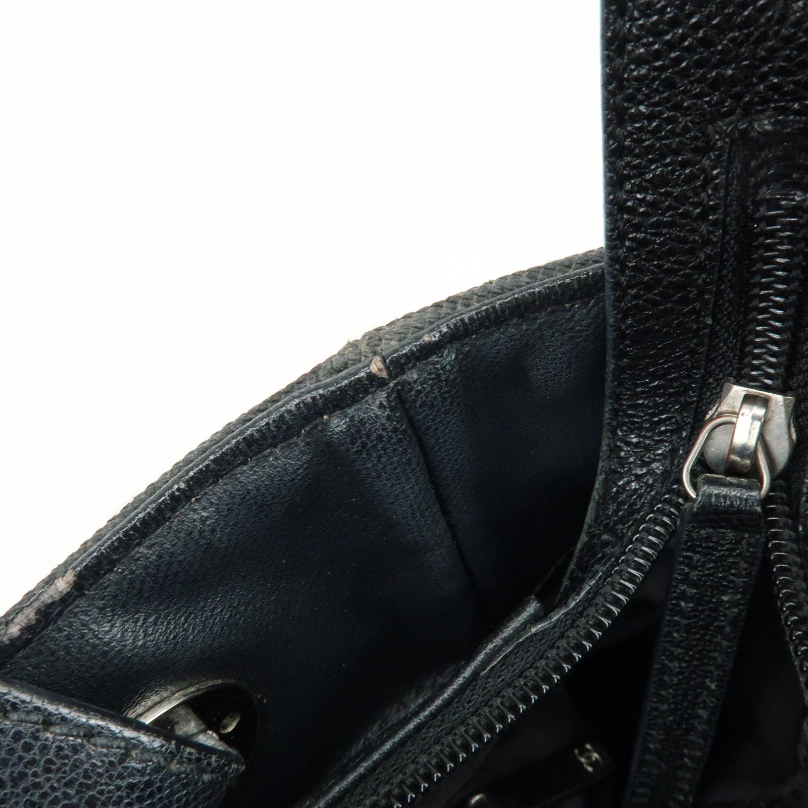 CHANEL Paris Biarritz PM PVC Canvas Leather Tote Bag Black A34208