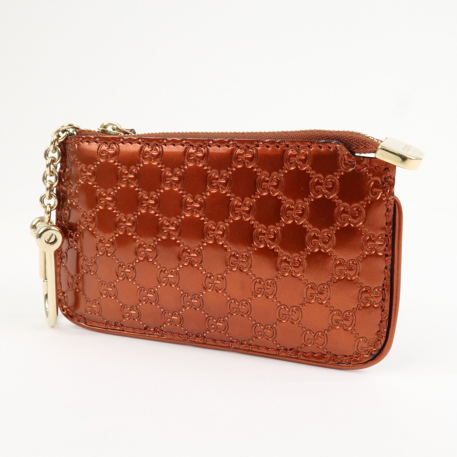 GUCCI Guccissima Leather Coin Case Key Hook Brown 233183