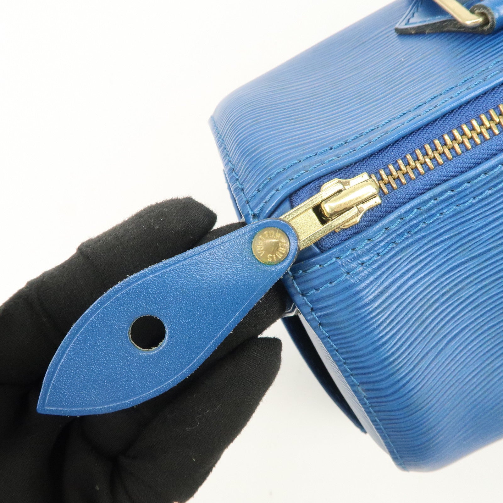 Louis Vuitton Epi Speedy 25 Hand Bag Boston Bag Toledo Blue M43015
