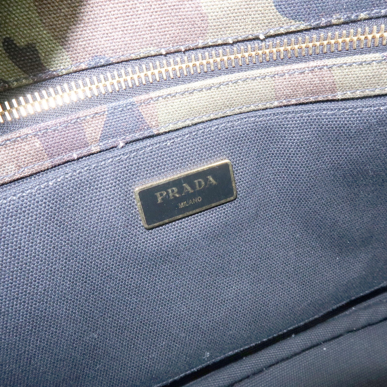 PRADA Triangle Logo Canapa Mini Canvas 2Way Bag Camouflage 1BG439