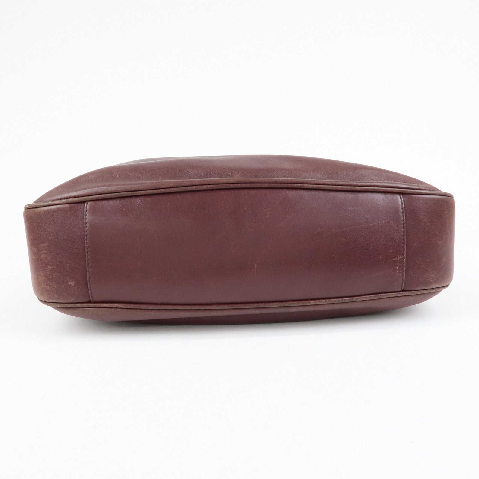 GUCCI Bamboo Leather 2Way Bag Hand Shoulder Bag Bordeaux 001・1577