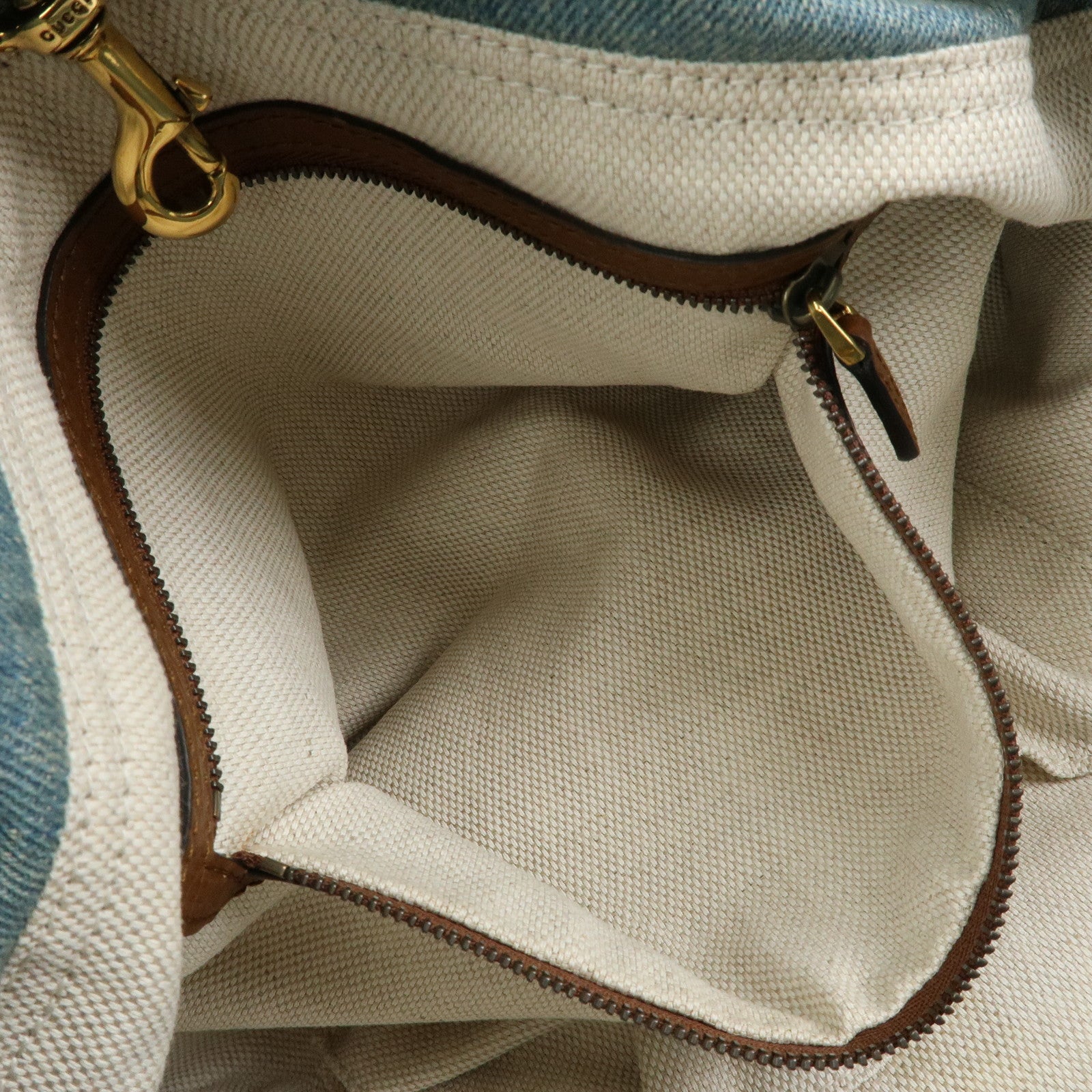 GUCCI SOHO Interlocking G Denim Leather Chain Shoulder Bag 308982