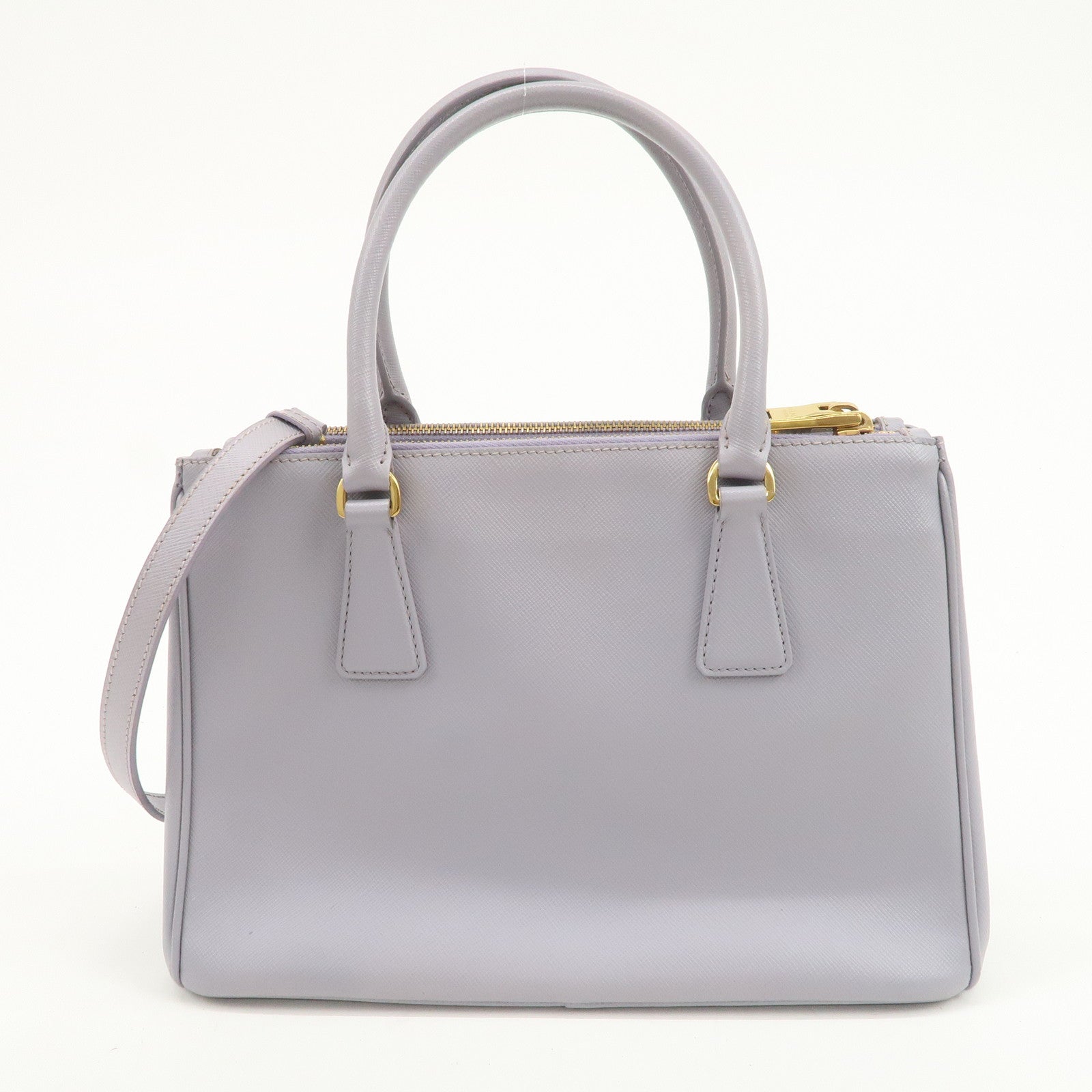 PRADA Traingle Logo Galleria 2Way Shoulder Hand Bag Lavender 1BA863