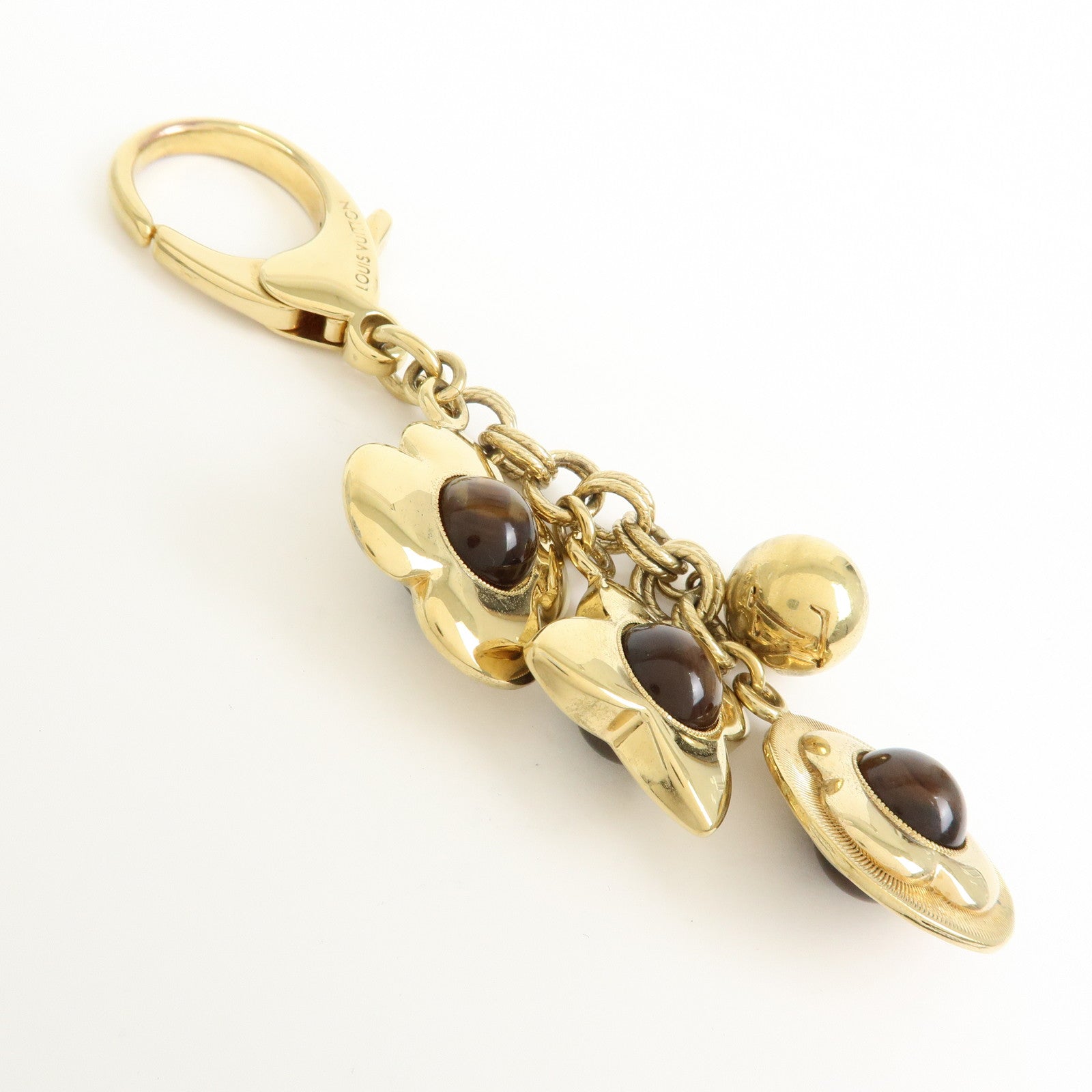 Louis Vuitton Metal Bijou Sac Tresor Bag Charm Gold Brown M66349