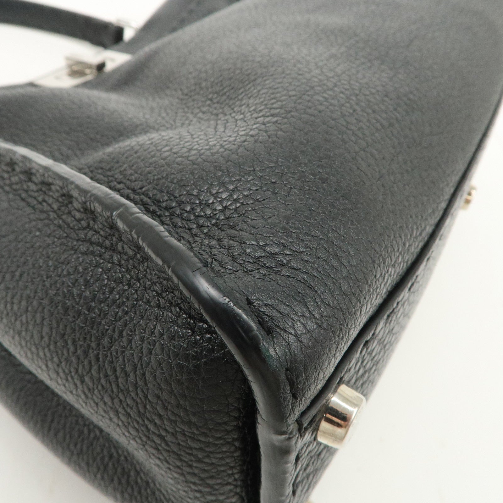 FENDI Selleria Peekaboo Regular Leather 2Way Shoulder Bag 8BN290 Used