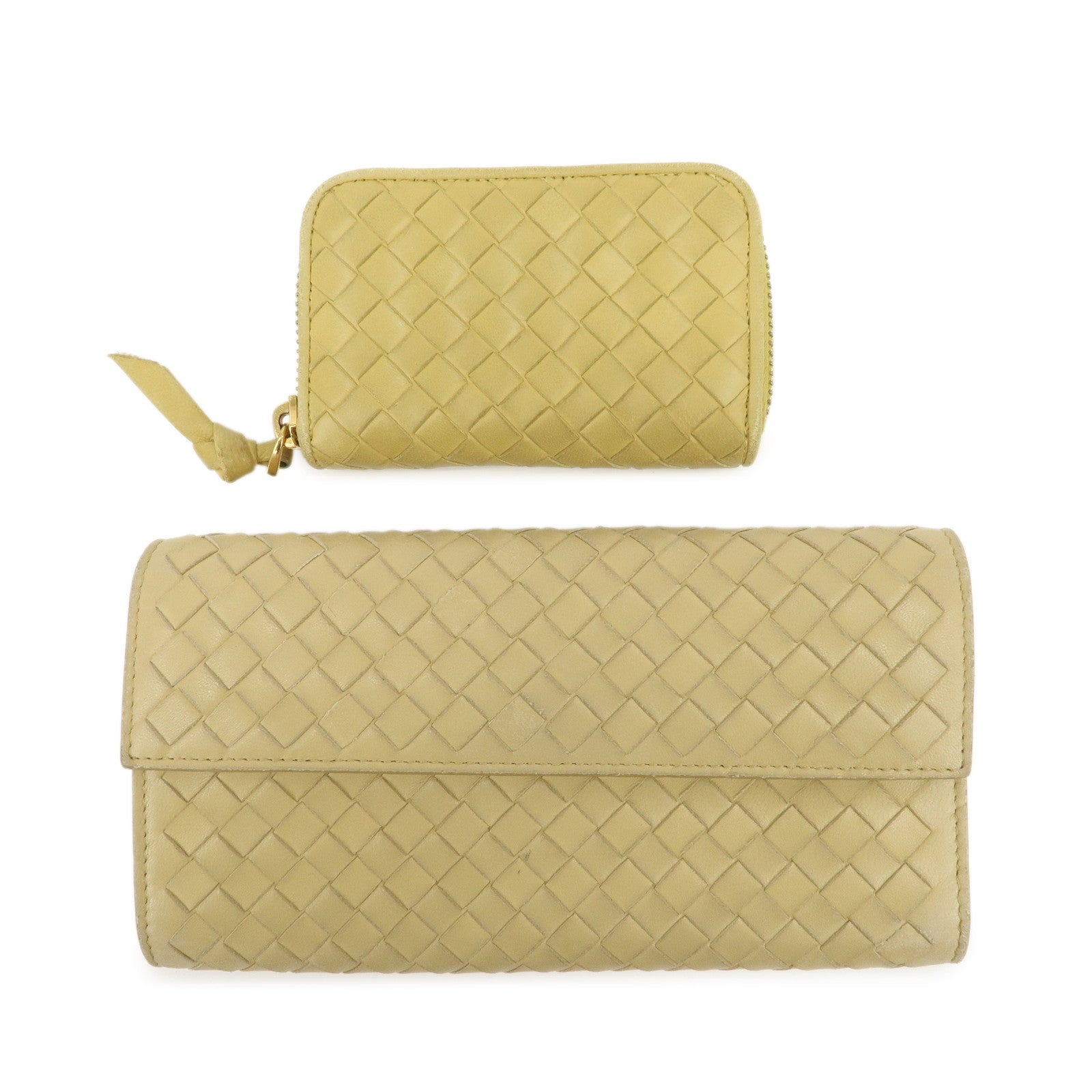 BOTTEGA VENETA Intrecciato Set of 2 Wallet Yellow 114075/150509