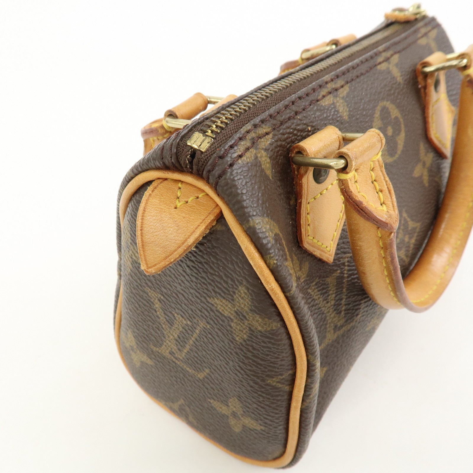 Louis Vuitton Monogram Mini Speedy Hand Bag Boston Bag Brown M41534