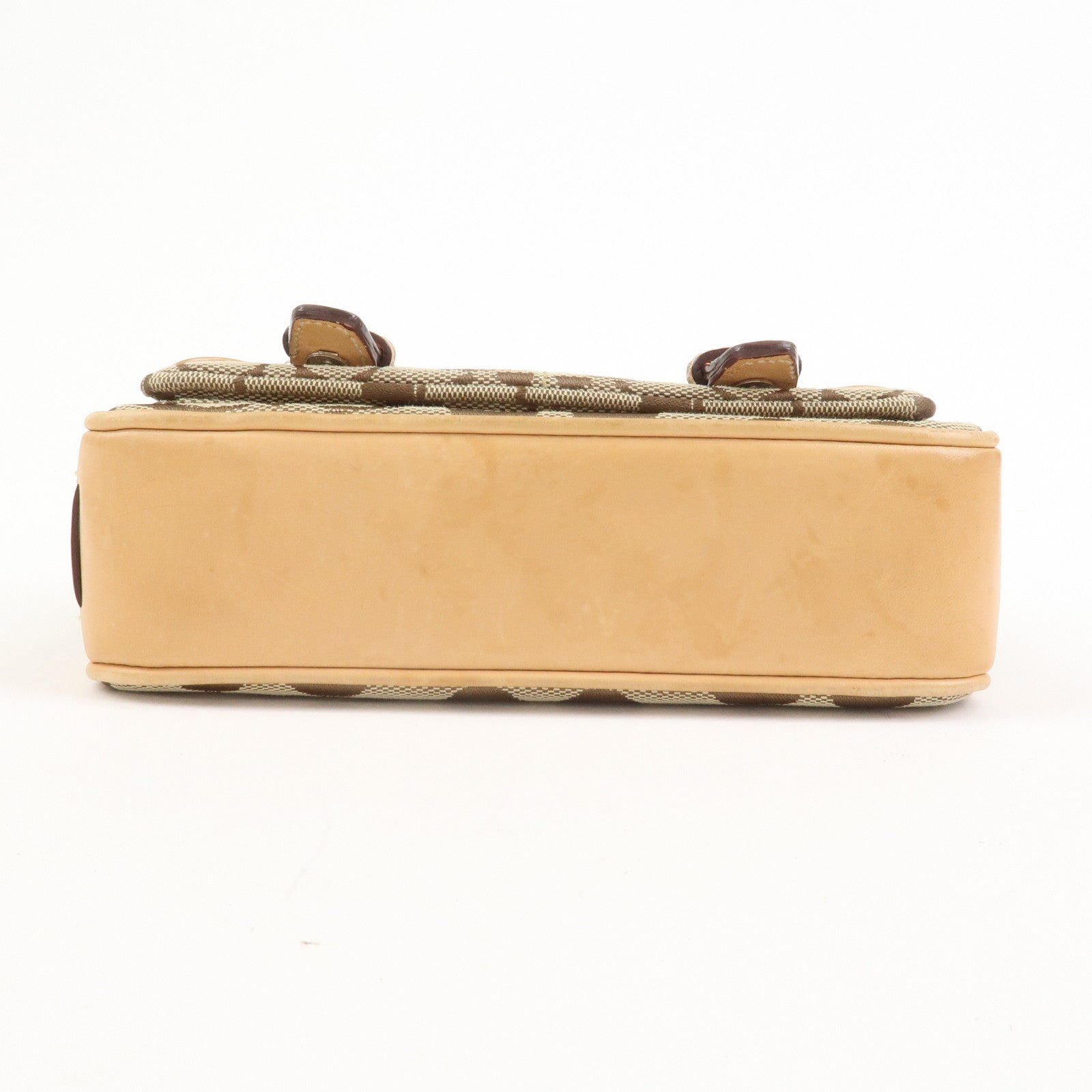 COACH Signature Canvas Leather Shoulder Bag Beige Light Brown